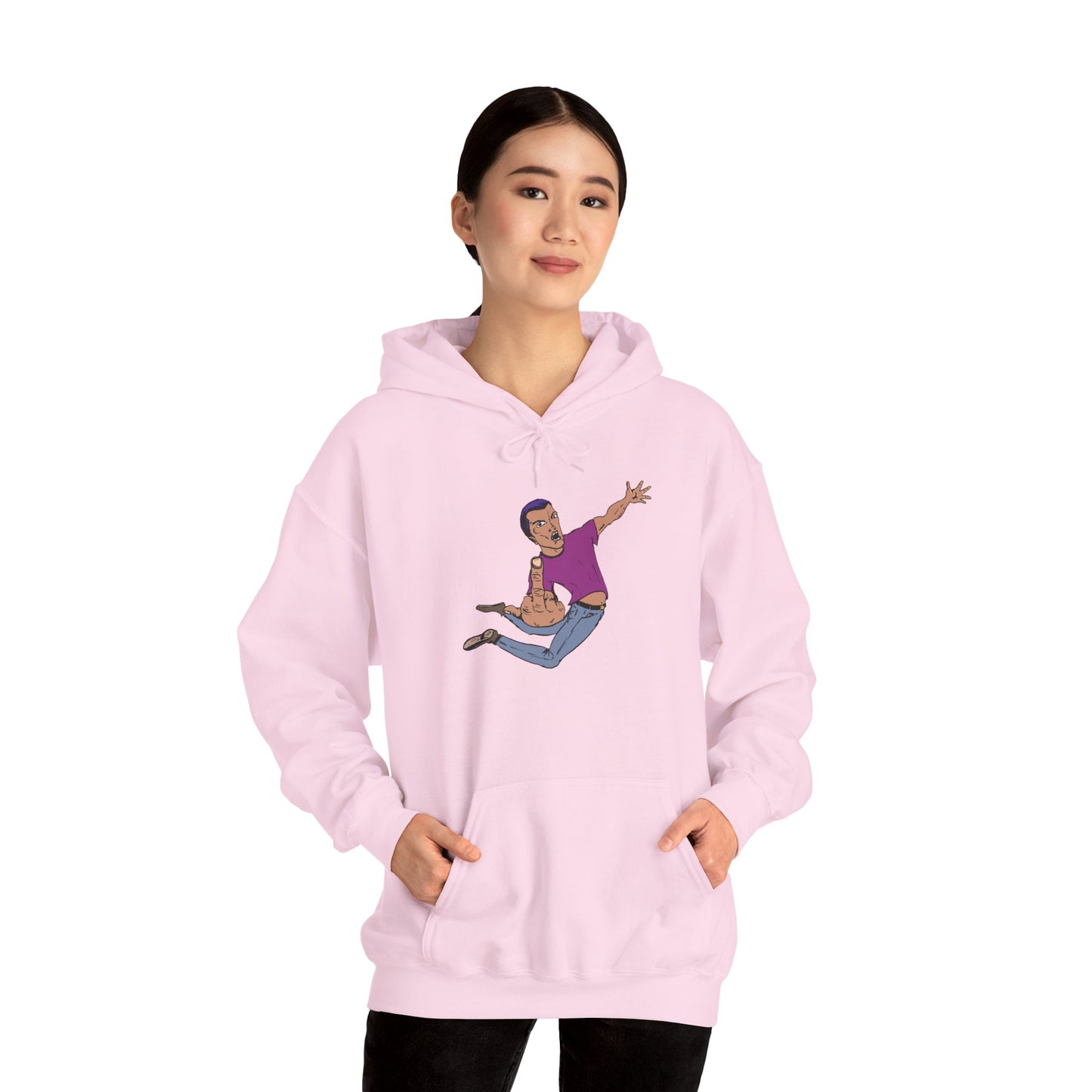 Funny Flying Eff Unisex Hooded Sweatshirt with Cartoon Design, Casual Hoodie, Gift for Friends, Birthday Gift, Loungewear