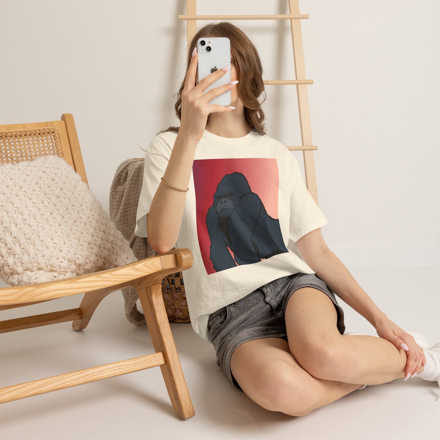 Gorilla Graphic Tee — Vintage Sunset Primate Illustration Shirt