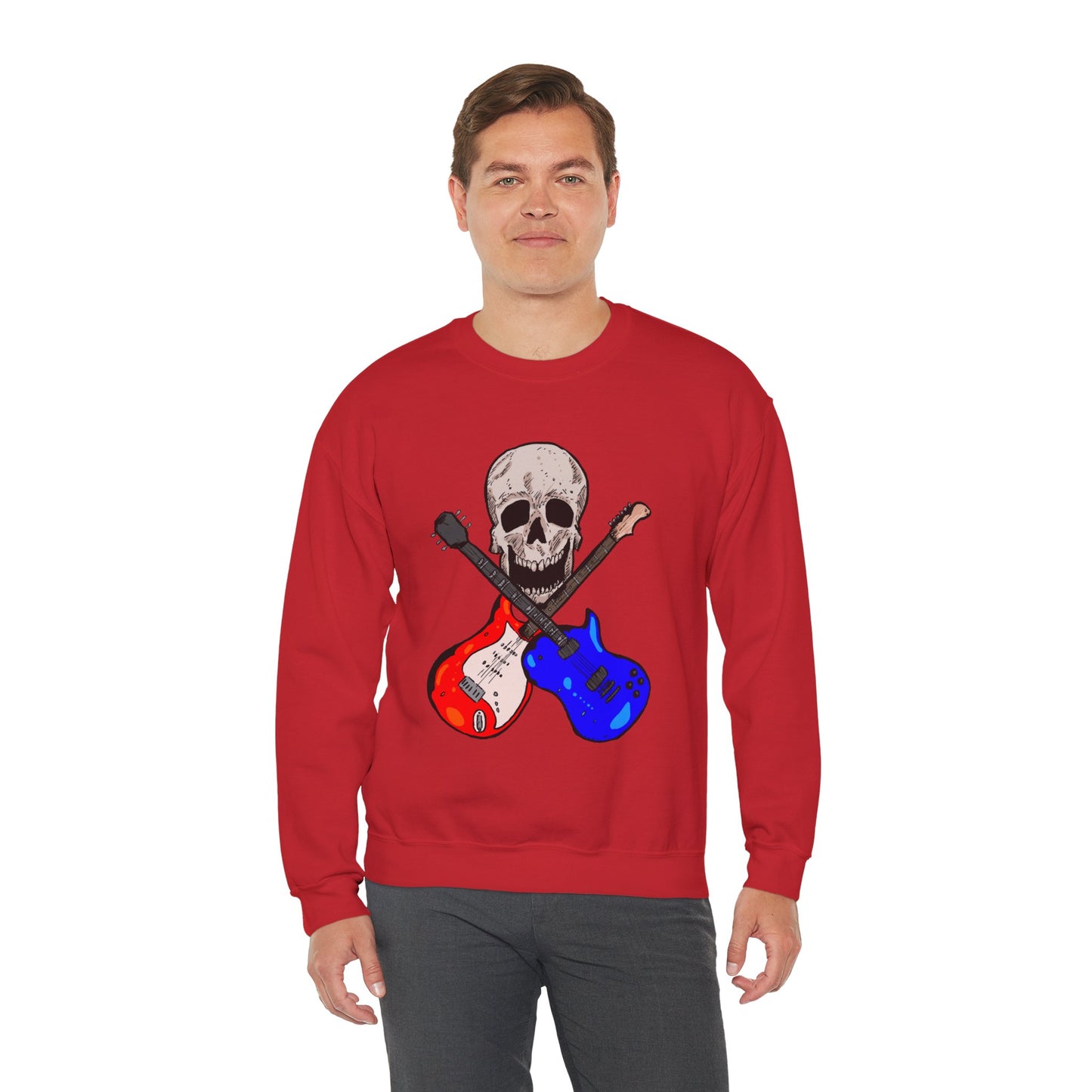 Skull and Guitar Crewneck Sweatshirt