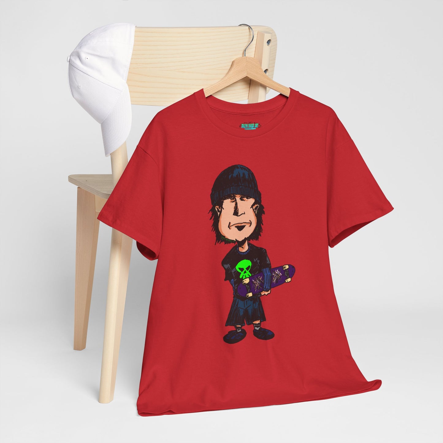 Rude Skater Dude - Skate Punk Cartoon Tee – Boy with Skateboard Graphic Shirt