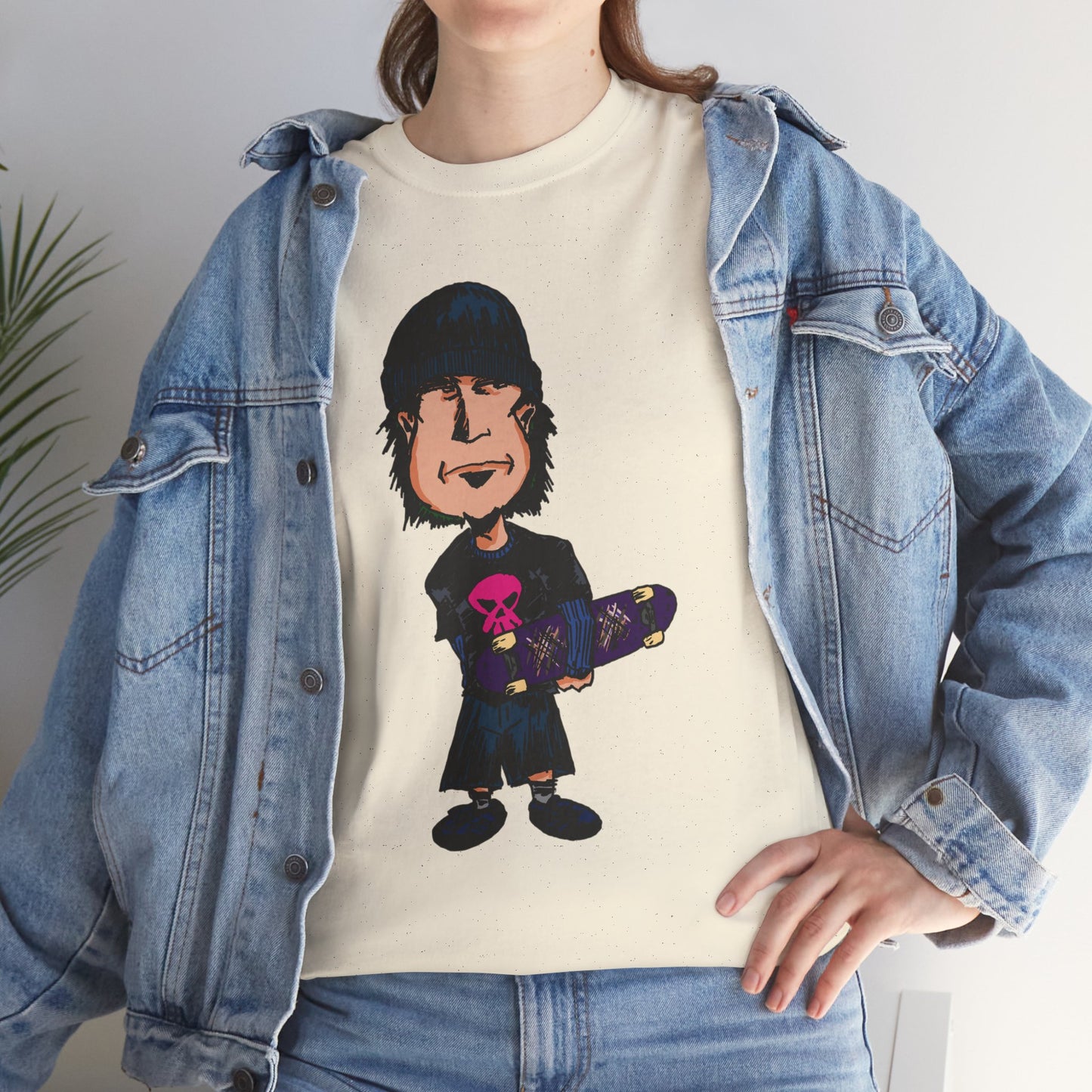 Rude Skater Dude - Skate Punk - Skater Kid Cartoon T‑Shirt — Cute Skateboarder Graphic Tee
