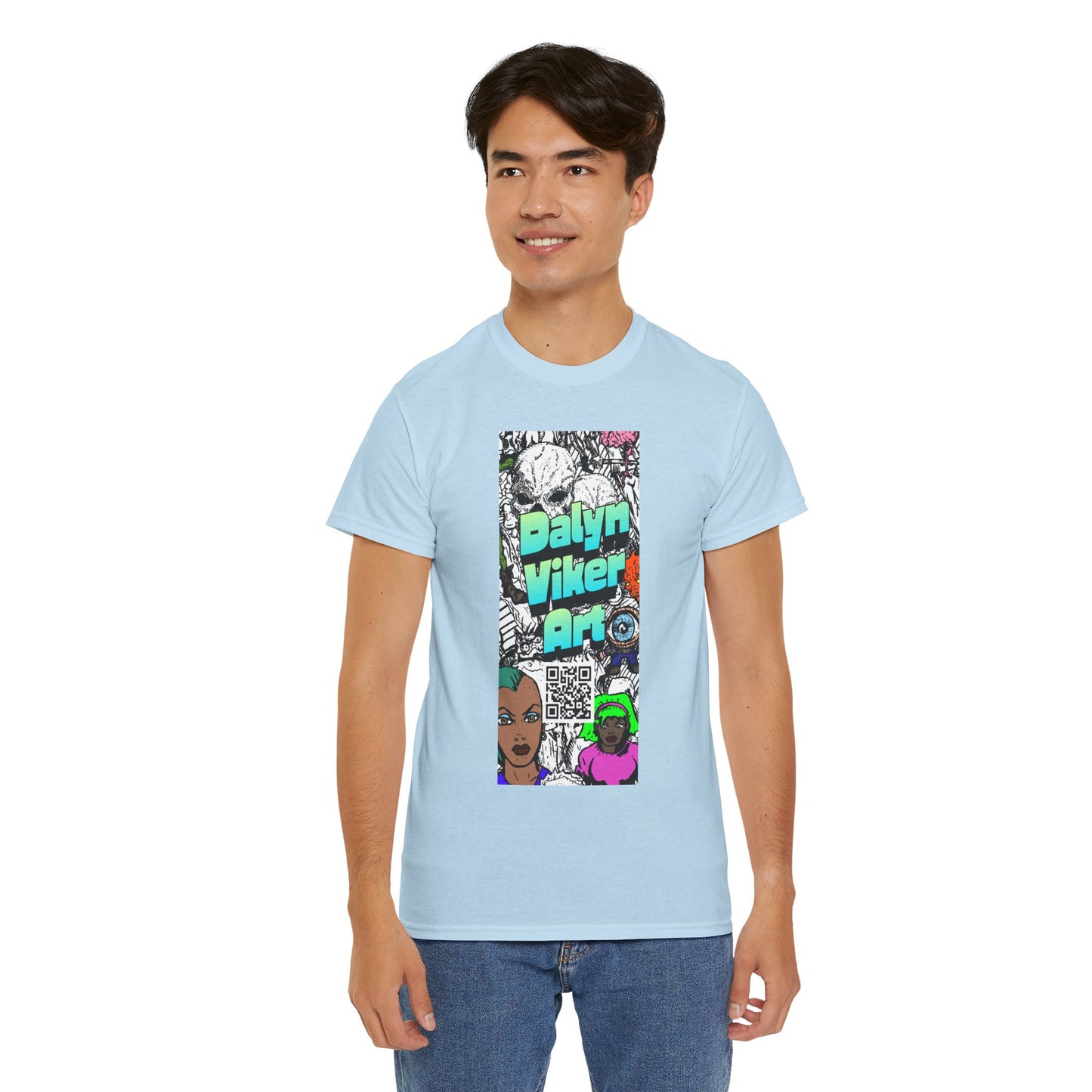 Graphic Art T-Shirt — "Dalyn Viker Art" Vertical Collage Tee