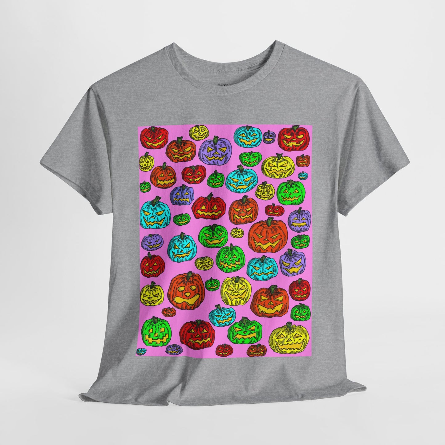Colorful Pumpkin Graphic Tee, Unisex Cotton T-Shirt, Halloween Costume, Fall Apparel, Trendy Graphic Shirt, Casual Wear