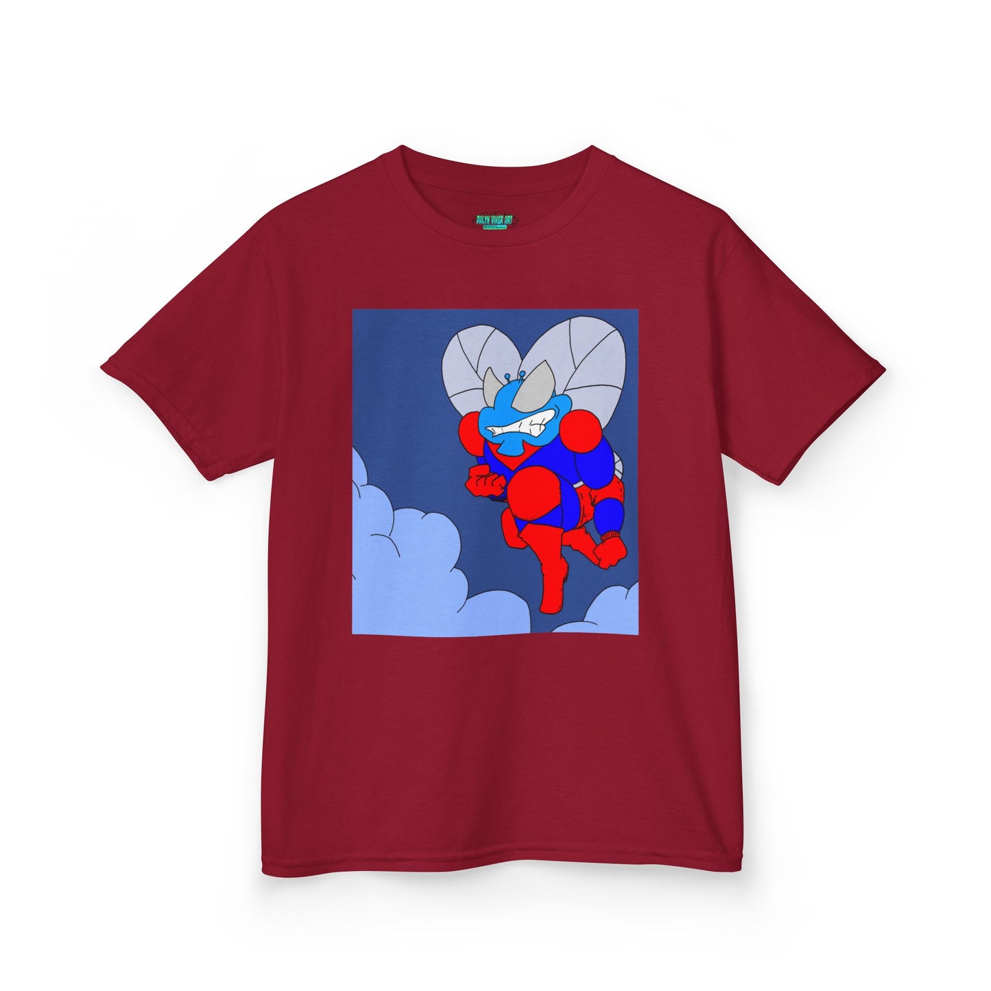 The Astounding Astro-Fly - Up in the Clouds - Kids Superhero Graphic Tee - Fun Cartoon Design for Playful Days