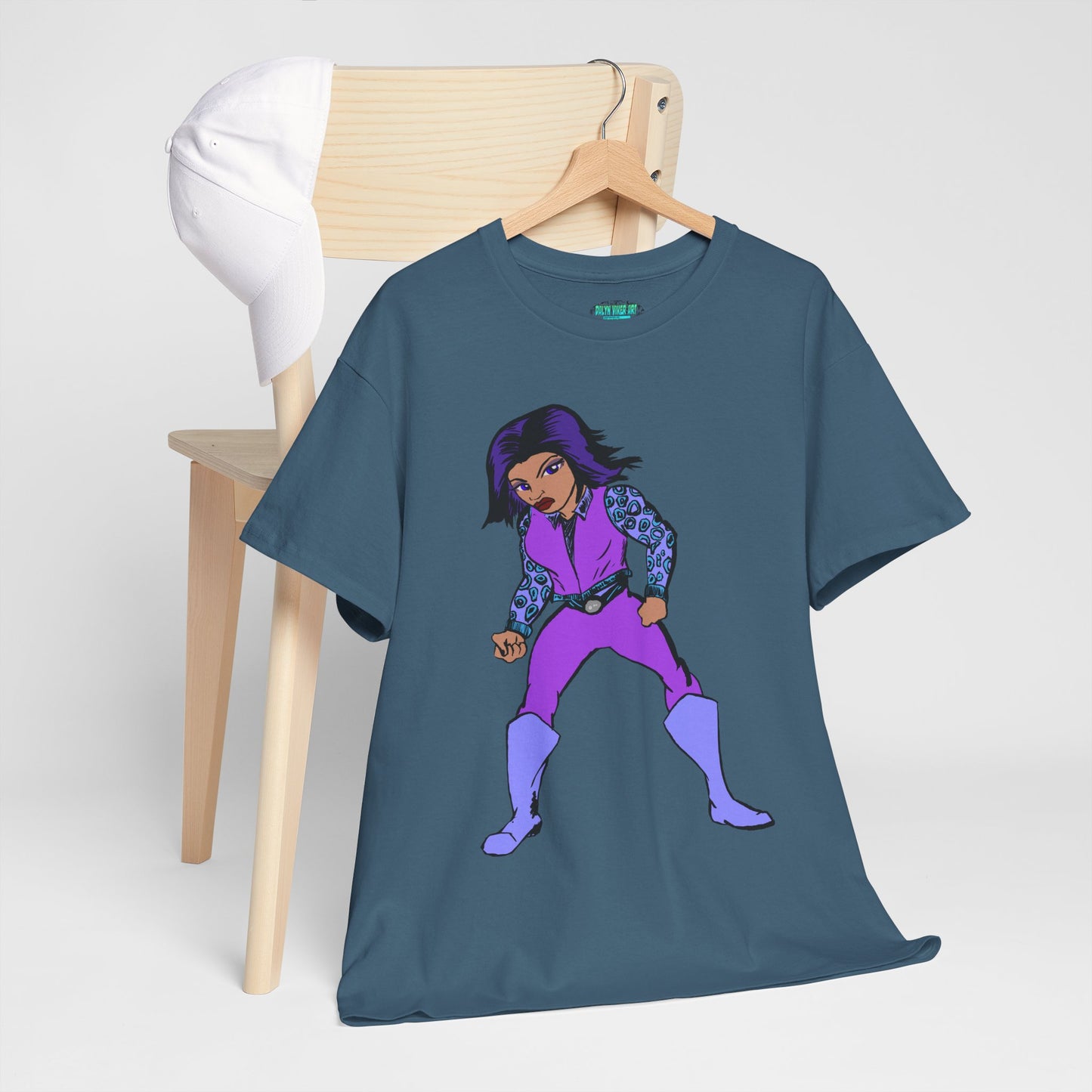 Retro Cartoon Hero Woman Character Unisex Heavy Cotton Tee, Vintage Graphic Tee, Fun T-Shirt, Gift for Fans, Casual Wear, Everyday Tee