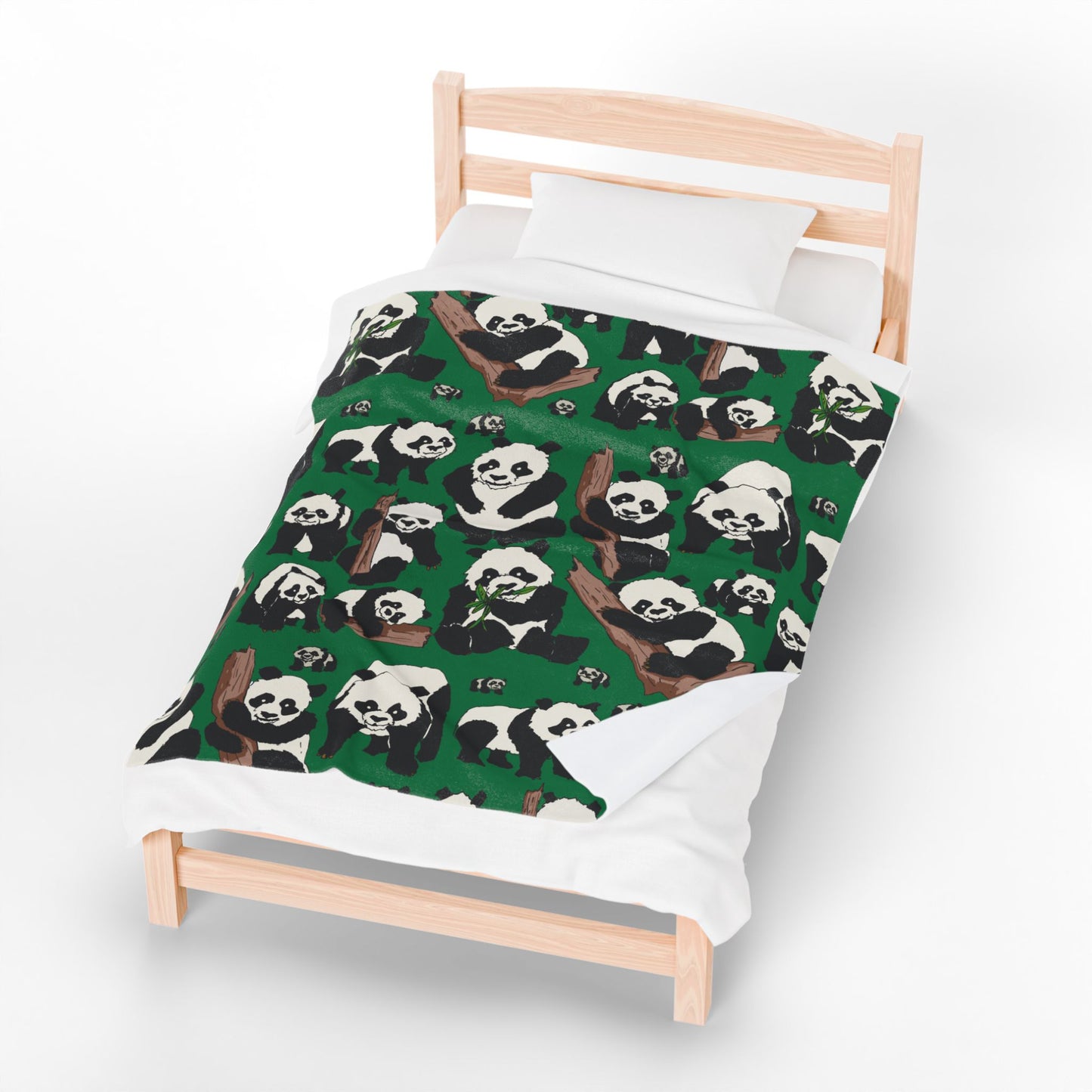 Cozy Panda Velveteen Plush Blanket | Soft Throw for Kids, Nursery Decor, Animal Lover Gift, cuddly sofa blanket, Warm Home Accessory