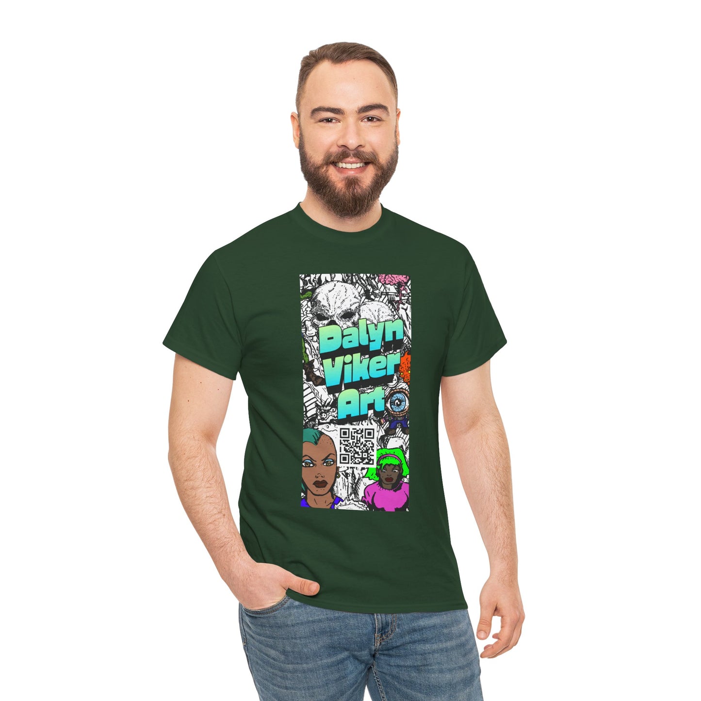 Graphic Art T-Shirt — "Dalyn Viker Art" Vertical Collage Tee
