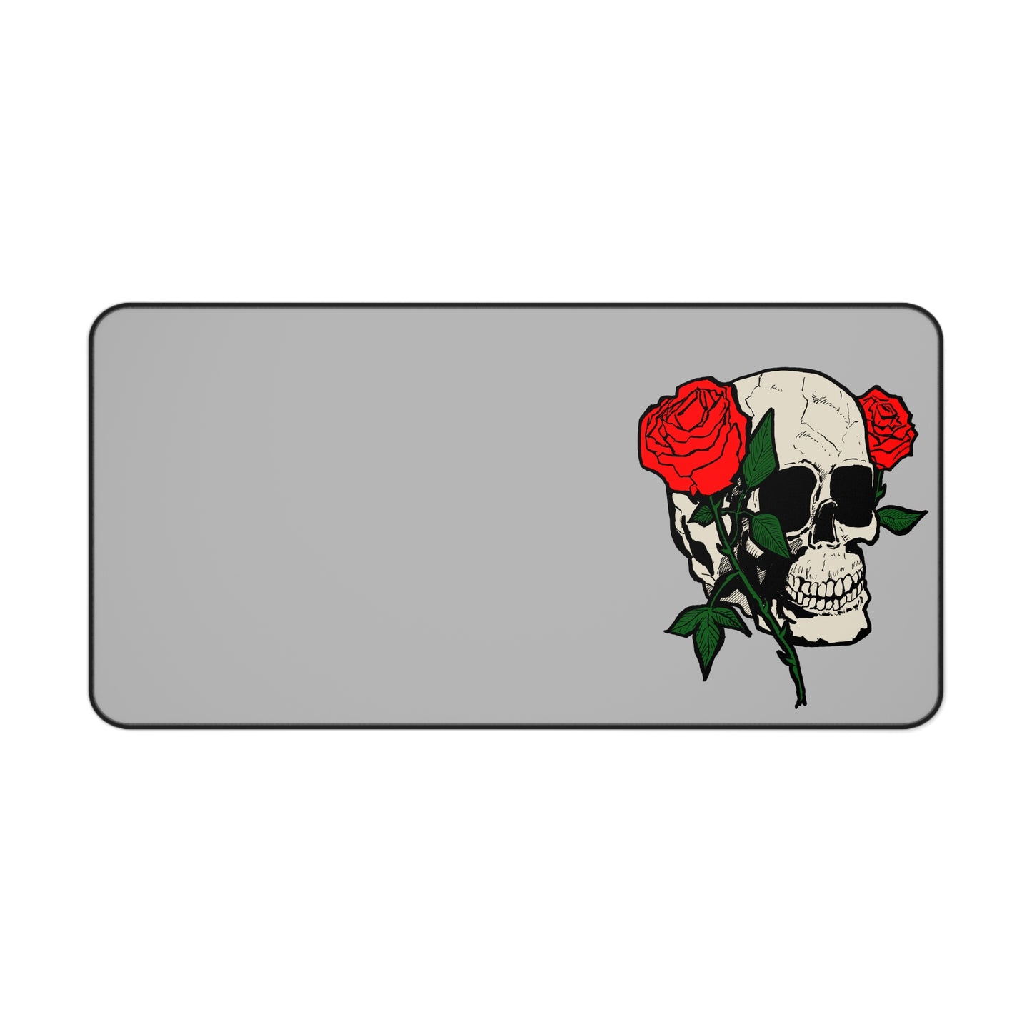 Skull & Roses Desk Mat - Gothic Office Decor for Creatives