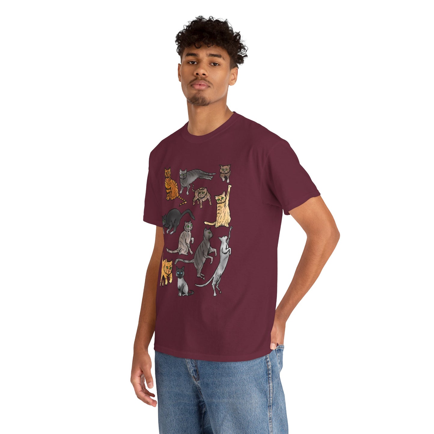 Cats Collage T-Shirt — Cute Cat Illustration Tee for Cat Lovers