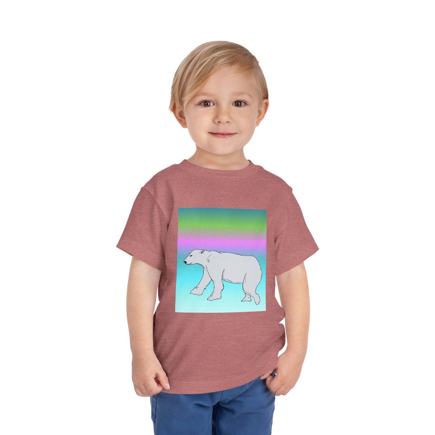 Toddler Tee — Pastel Polar Bear Graphic Shirt