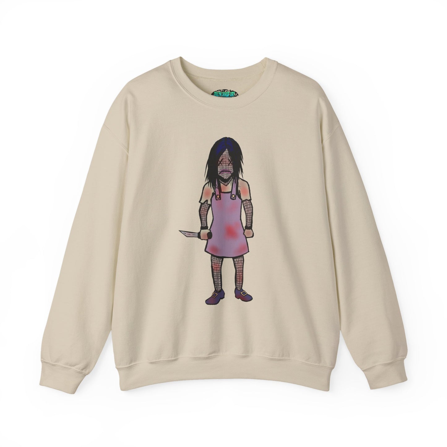 Evil Doll Edgy Graphic Sweatshirt for Unique Style
