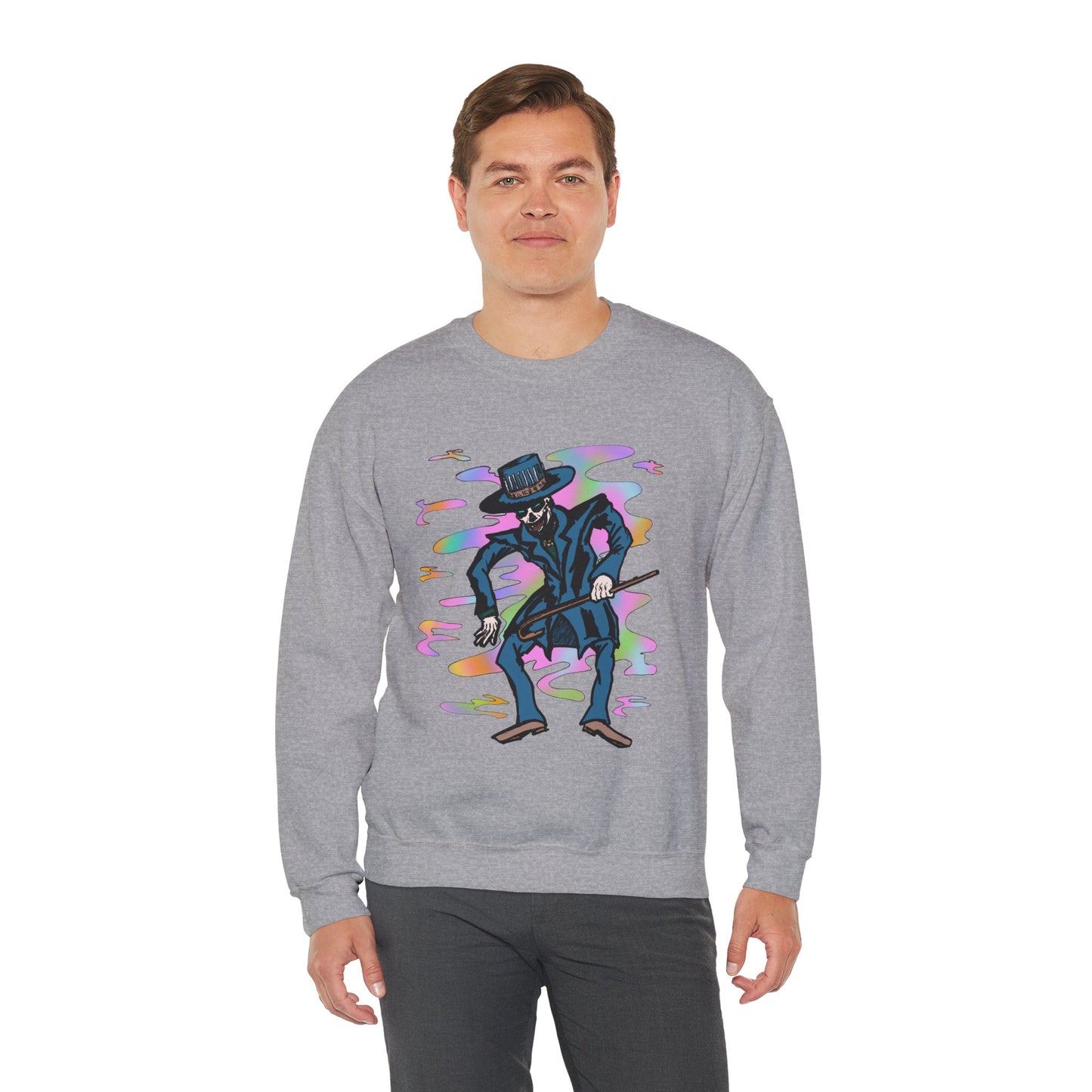 Vibrant Voodoo Graphic Crewneck Sweatshirt - Unisex Halloween Vibe