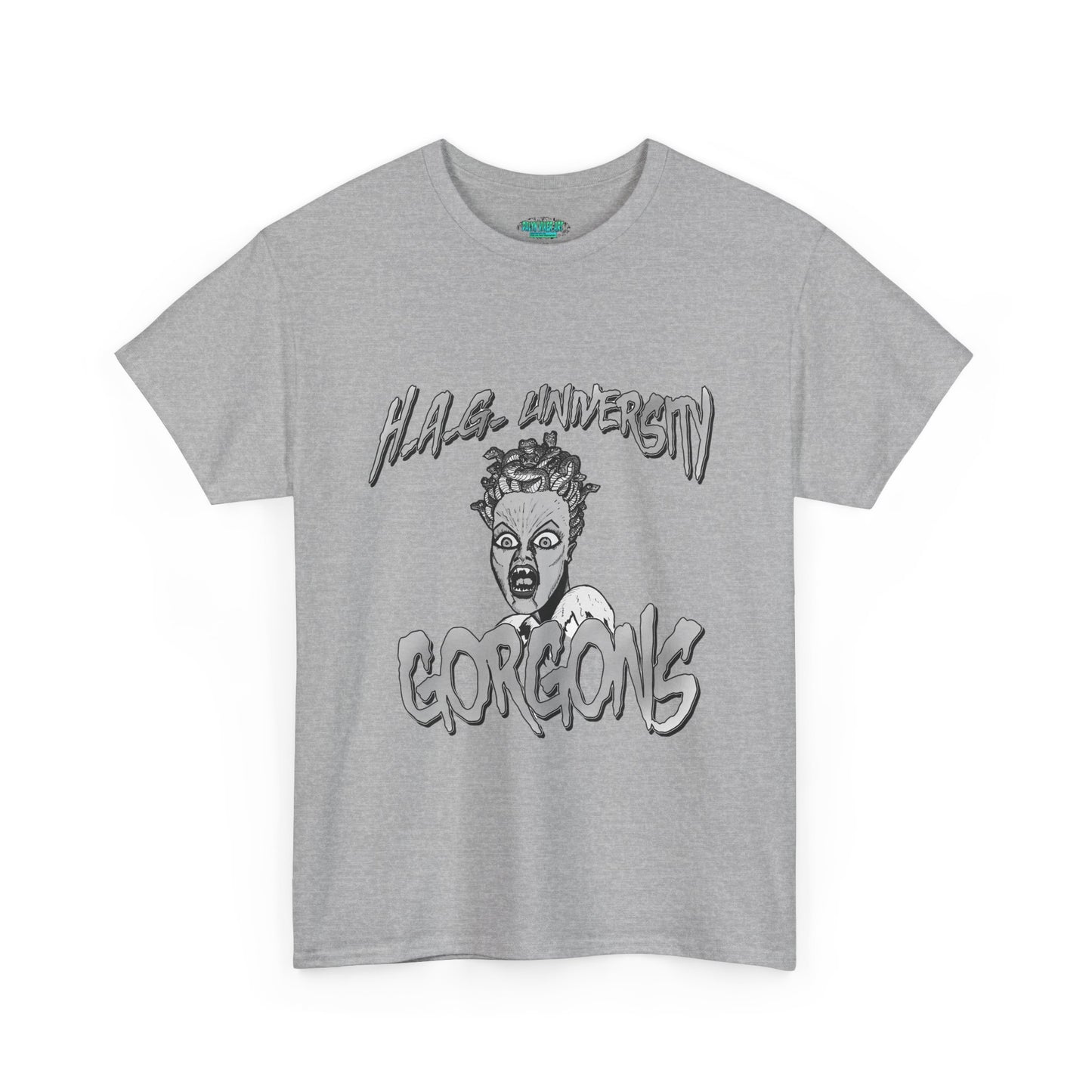 Graphic Tee with Gorgon Mascot - Greek Mythology University Unisex Shirt