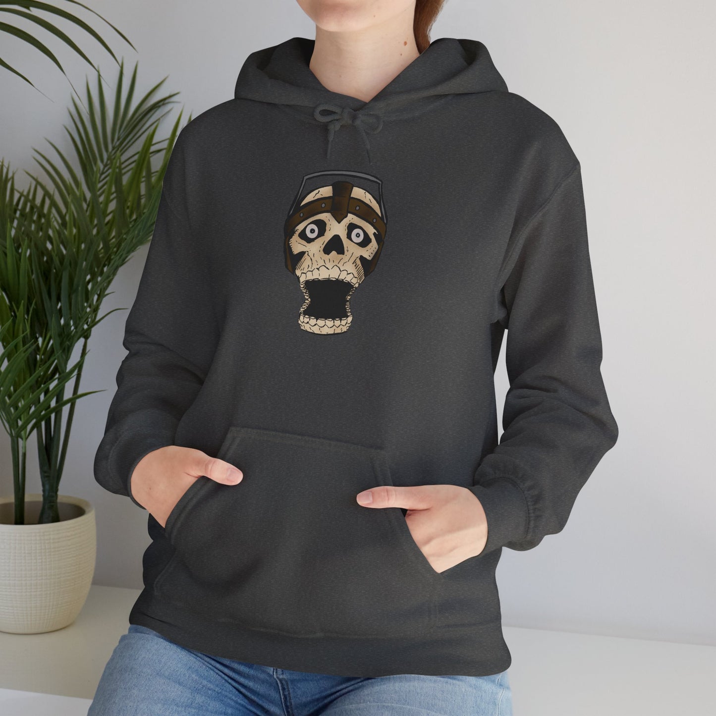 Screaming Skull Graphic Hoodie, Unisex Heavy Blend Sweatshirt, Cozy Casual Wear, Gift for Halloween, Unique October Fashion, Everyday Comfort