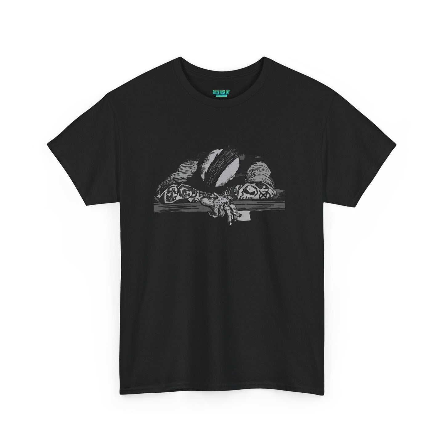 Punk and Done(grayscale) - Graphic Unisex Heavy Cotton Tee - Independent Illustration for Everyday Wear