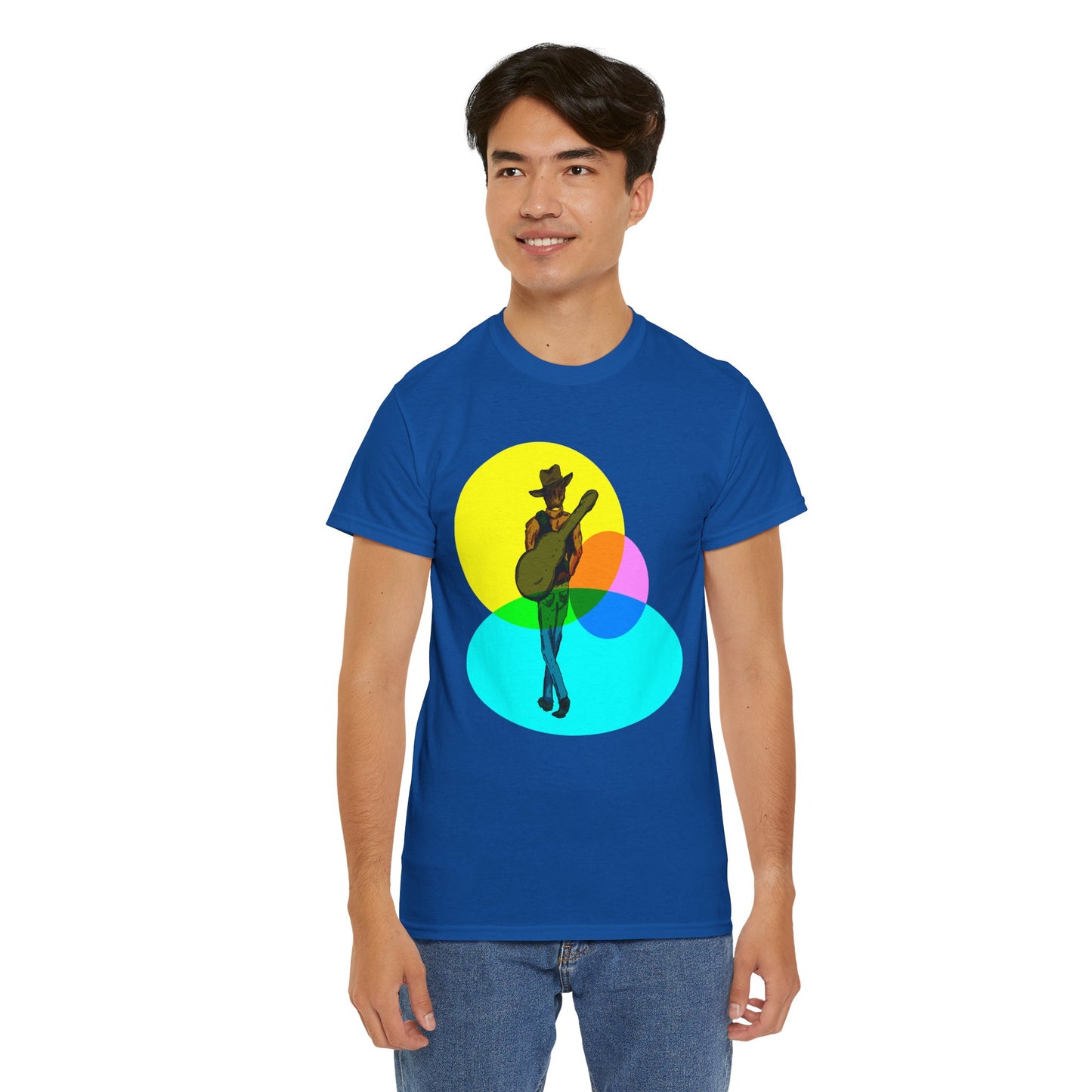 Cowboy Guitar Tee — Colorful Music T‑Shirt