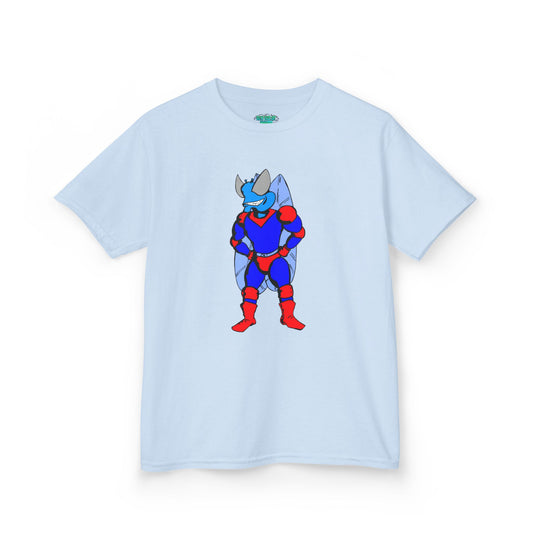Astro-Fly Kids Superhero T-Shirt — Cute Red & Blue Winged Hero Tee for Boys & Girls