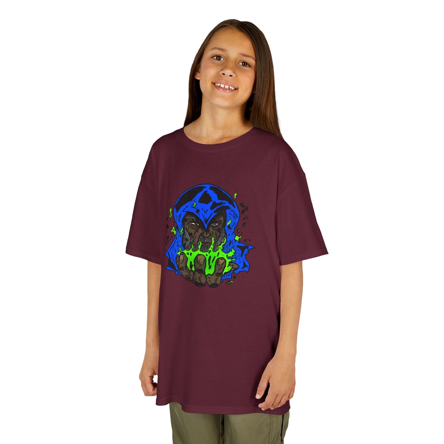 Kids Tee - Cosmic Wizard Magical Fire Sorcery Astro Mysticism Dalyn Viker Art