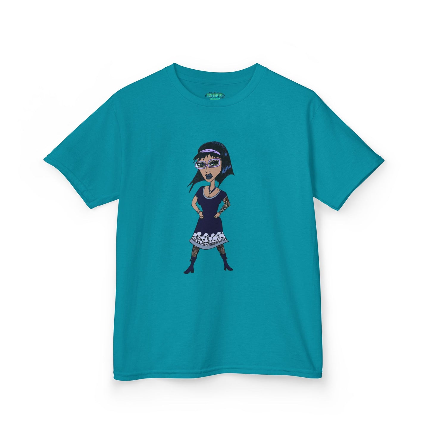 Kids Tee — Vintage Gothic Girl Cartoon Graphic Tee for Children
