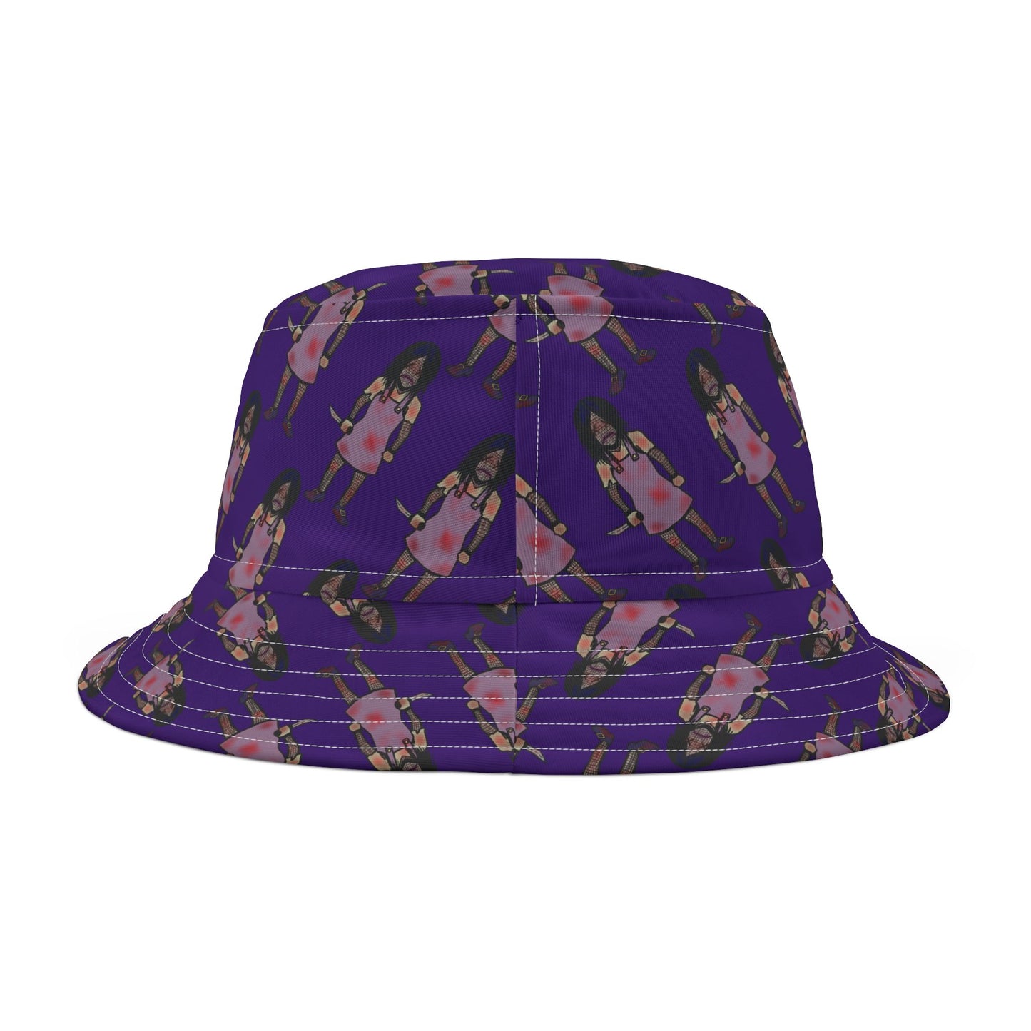 Playful Evil Doll AOP Bucket Hat for Trendy Kids, Summer Sun Hat, Festival Wear, Cute Outdoor Accessory, Gift for Kids