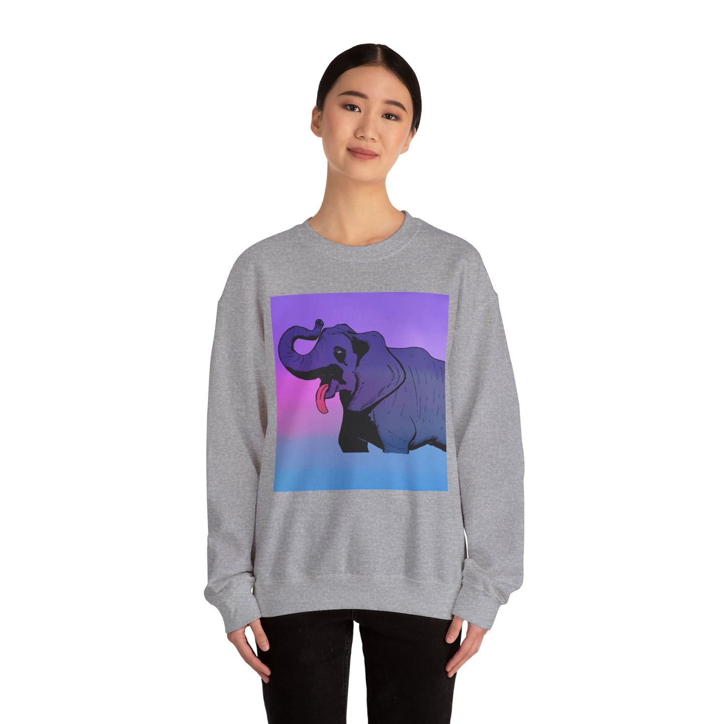 Elephant Art Unisex Crewneck Sweatshirt – Vibrant and Cozy Statement Piece