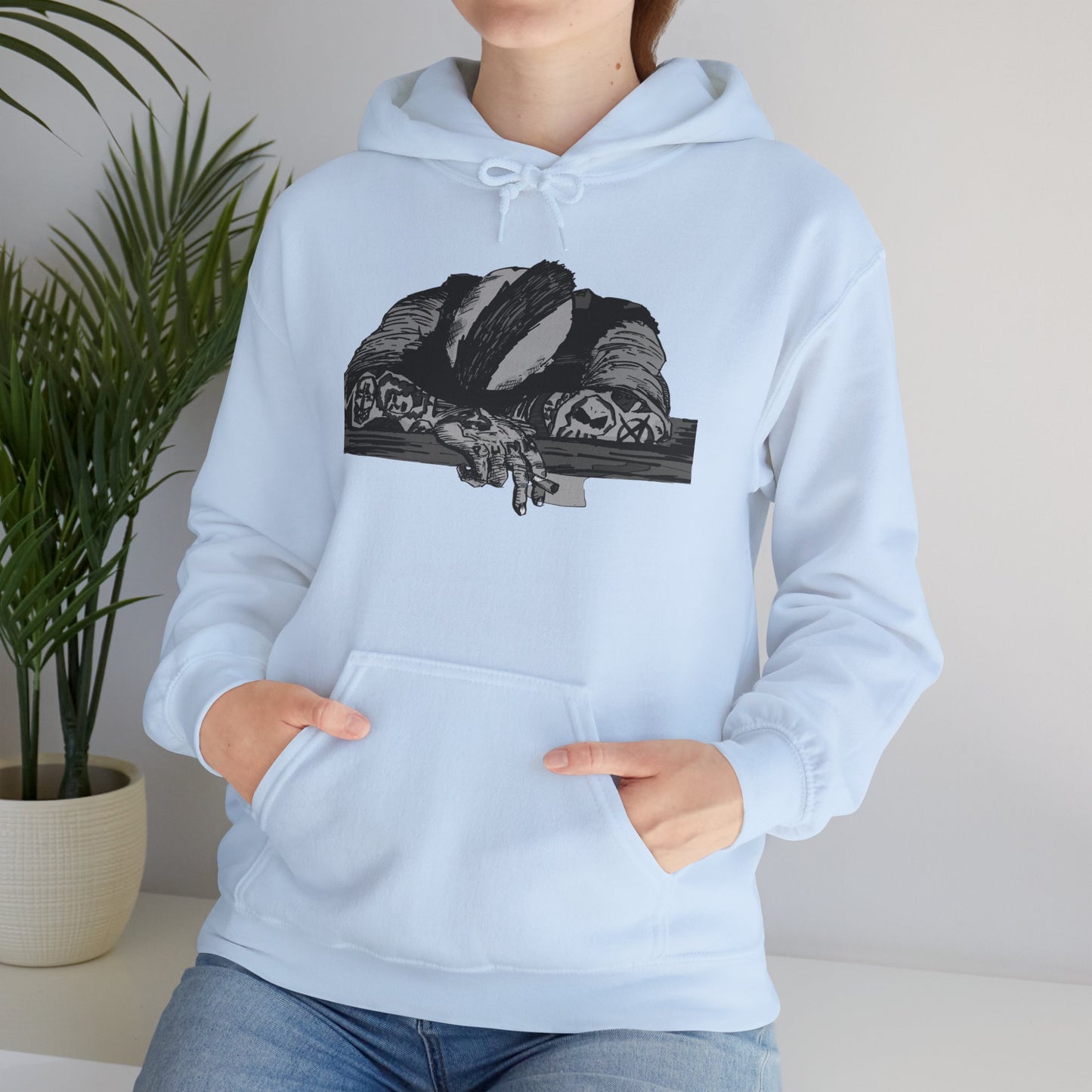 Punk and Done Unisex Hoodie with Artistic Design, Cozy Streetwear, Graphic Sweatshirt for Casual Vibes, Perfect Gift for Any Occasion