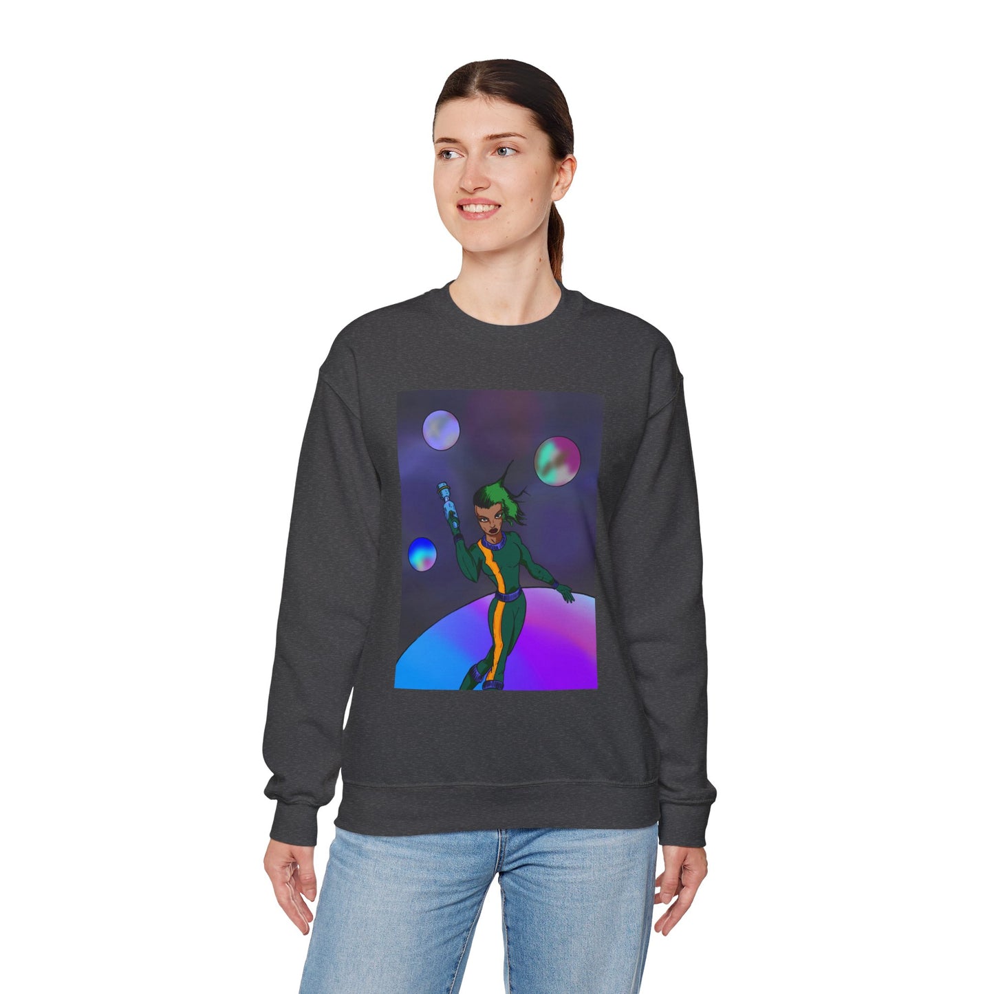 Cosmic Character Crewneck Sweatshirt – Fun, Unisex Design for Casual Style