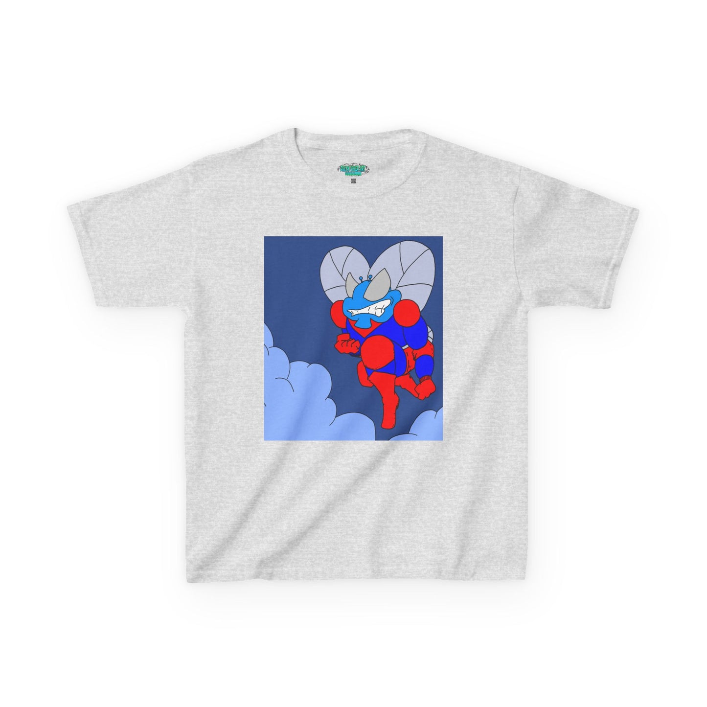 The Astounding Astro-Fly - Up in the Clouds - Kids Superhero Graphic Tee - Fun Cartoon Design for Playful Days
