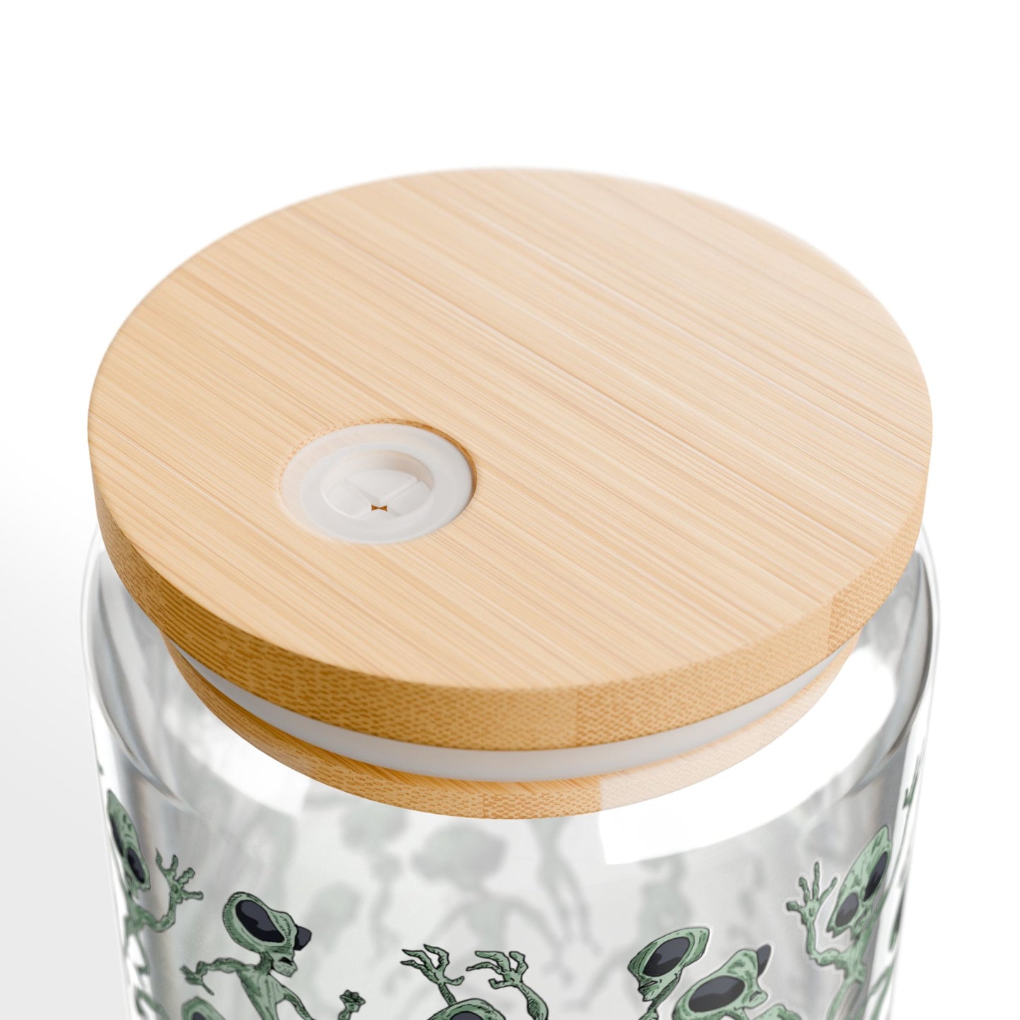 Alien Dance Party Sipper Glass, 16oz | Unique Drinkware, Eco-friendly Cup, Halloween Decor, Quirky Gift, Party Favor