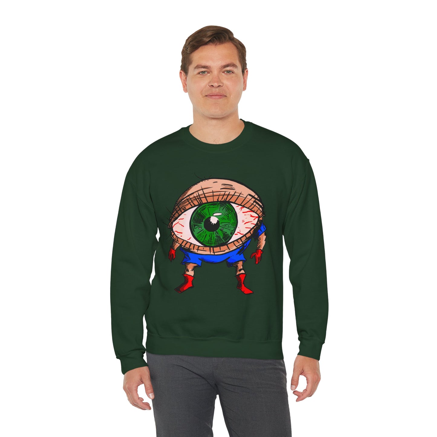 Terrif-EYE-ing Unique Cartoon Eye Sweatshirt - Unisex Heavy Blend™