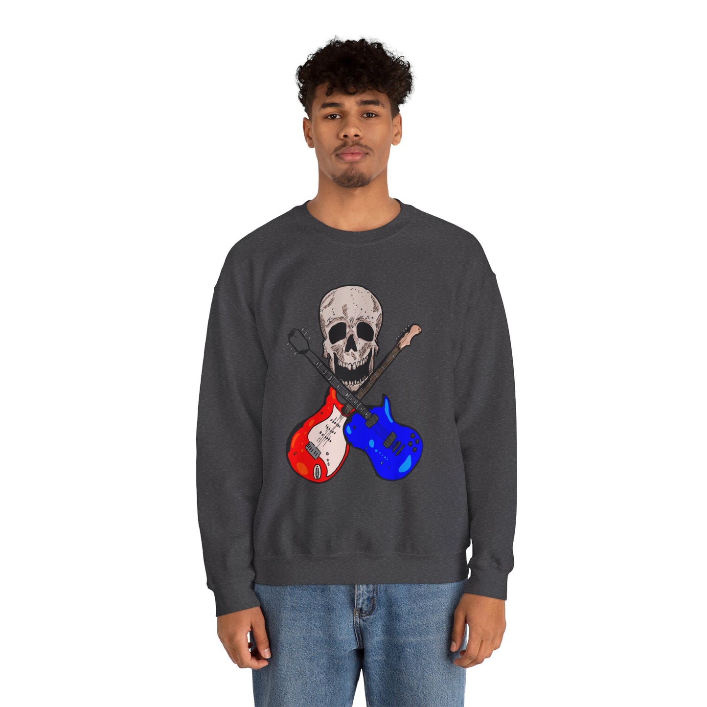 Skull and Guitar Crewneck Sweatshirt