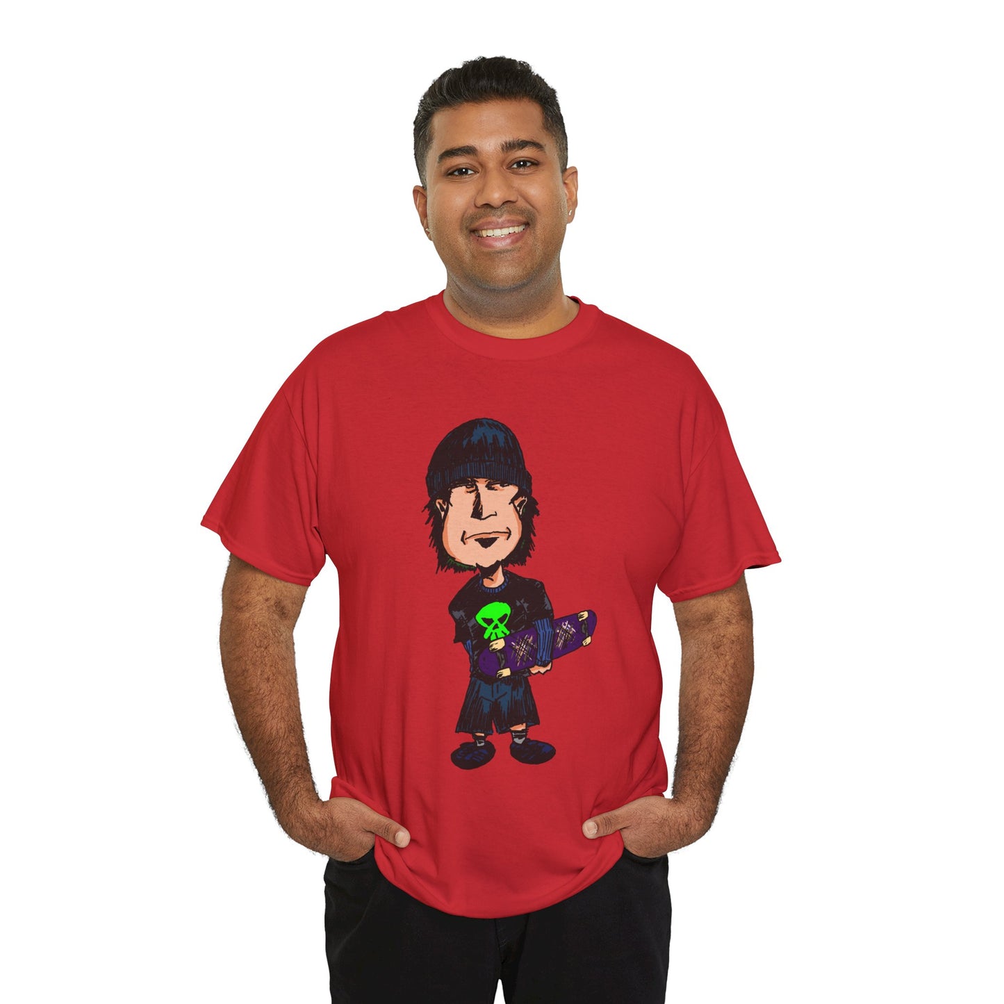 Rude Skater Dude - Skate Punk Cartoon Tee – Boy with Skateboard Graphic Shirt