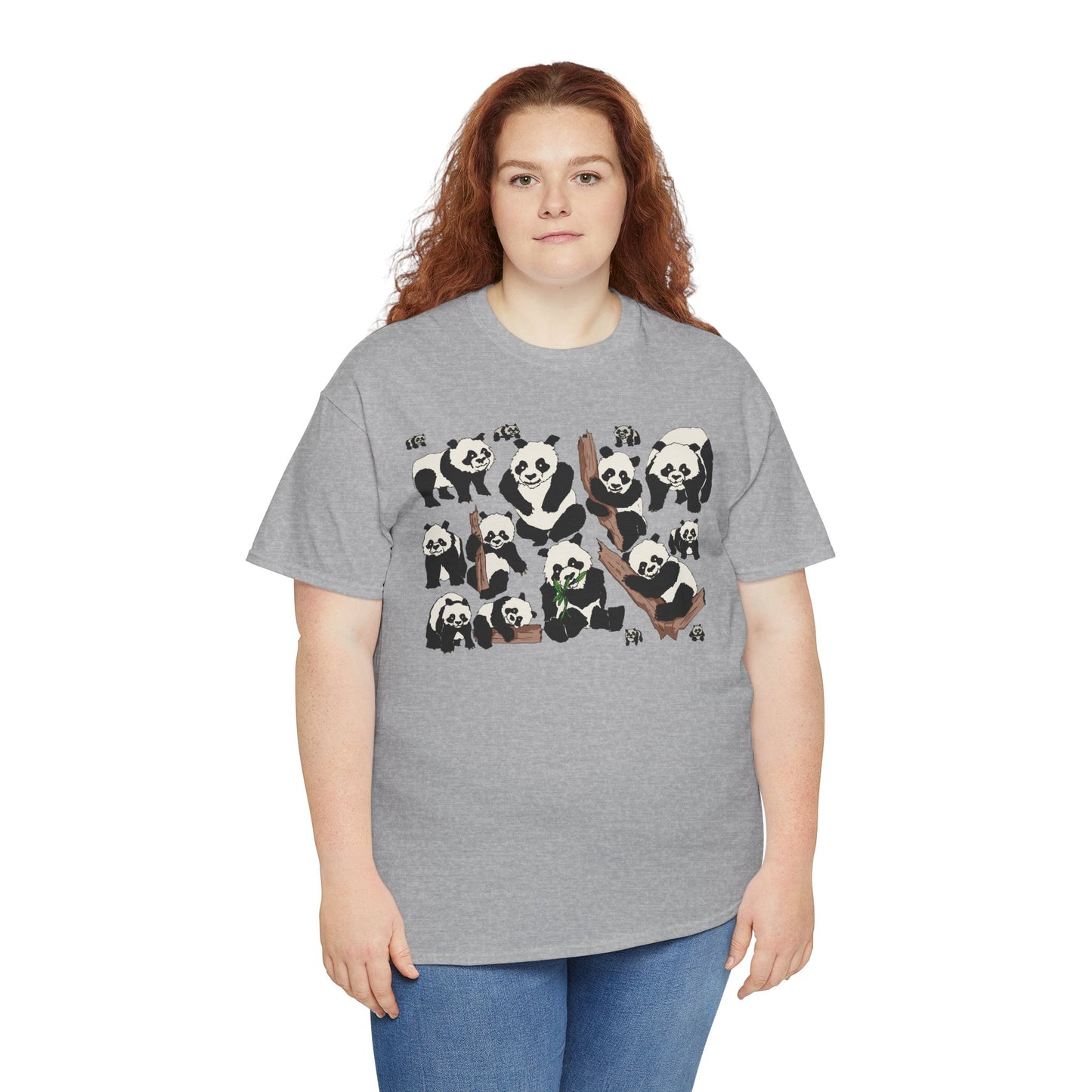 Cute Panda Design Unisex Heavy Cotton Tee | Animal Lover Gift, Casual Wear, Eco-Friendly Apparel, Nature Enthusiast Clothing