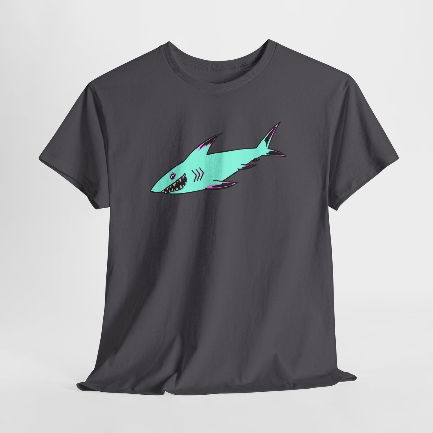 Cool Shark Graphic Unisex Heavy Cotton Tee, Ocean Lover Shirt, Beachwear, Casual Everyday Tee, Gift for Sharks Fans