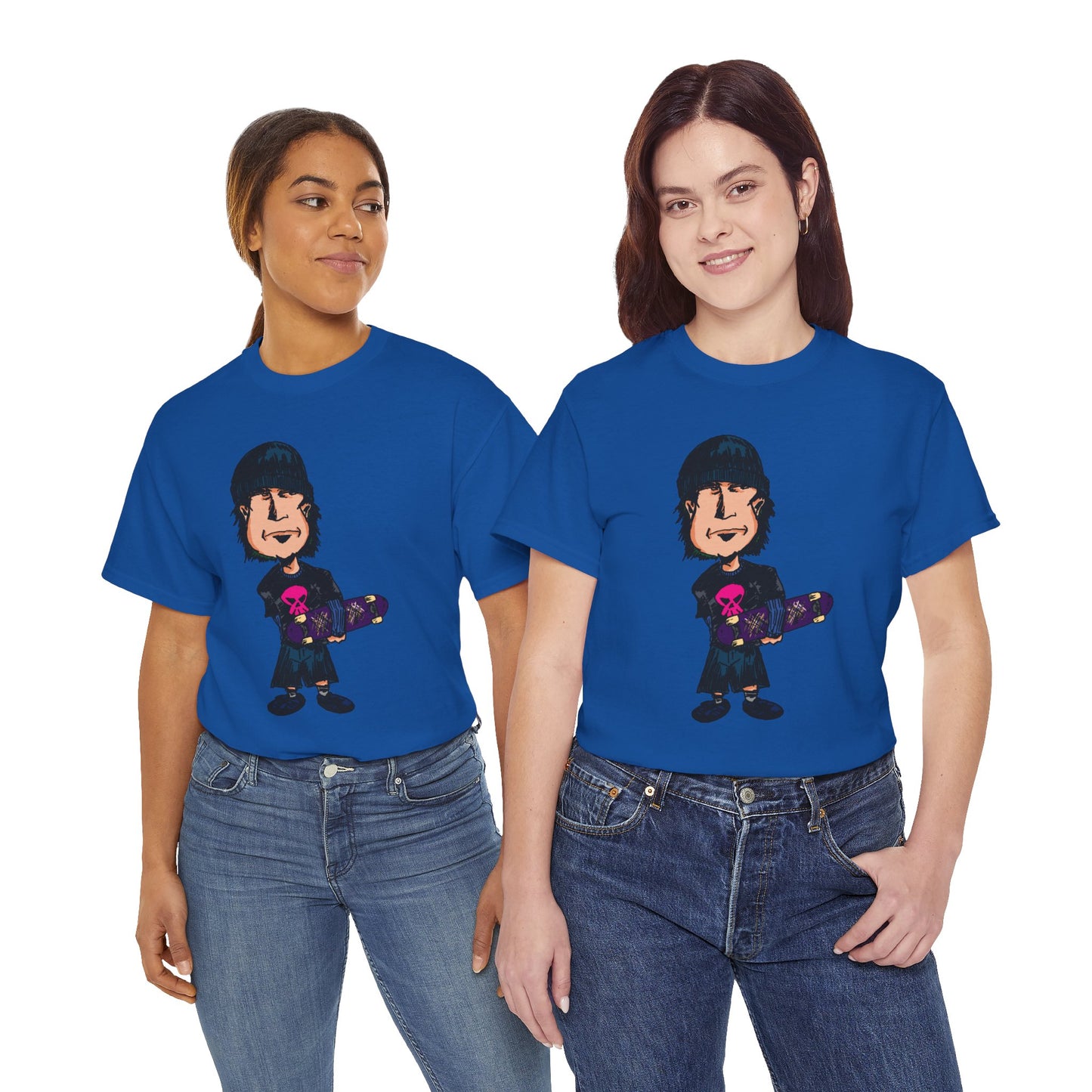 Rude Skater Dude - Skate Punk - Skater Kid Cartoon T‑Shirt — Cute Skateboarder Graphic Tee