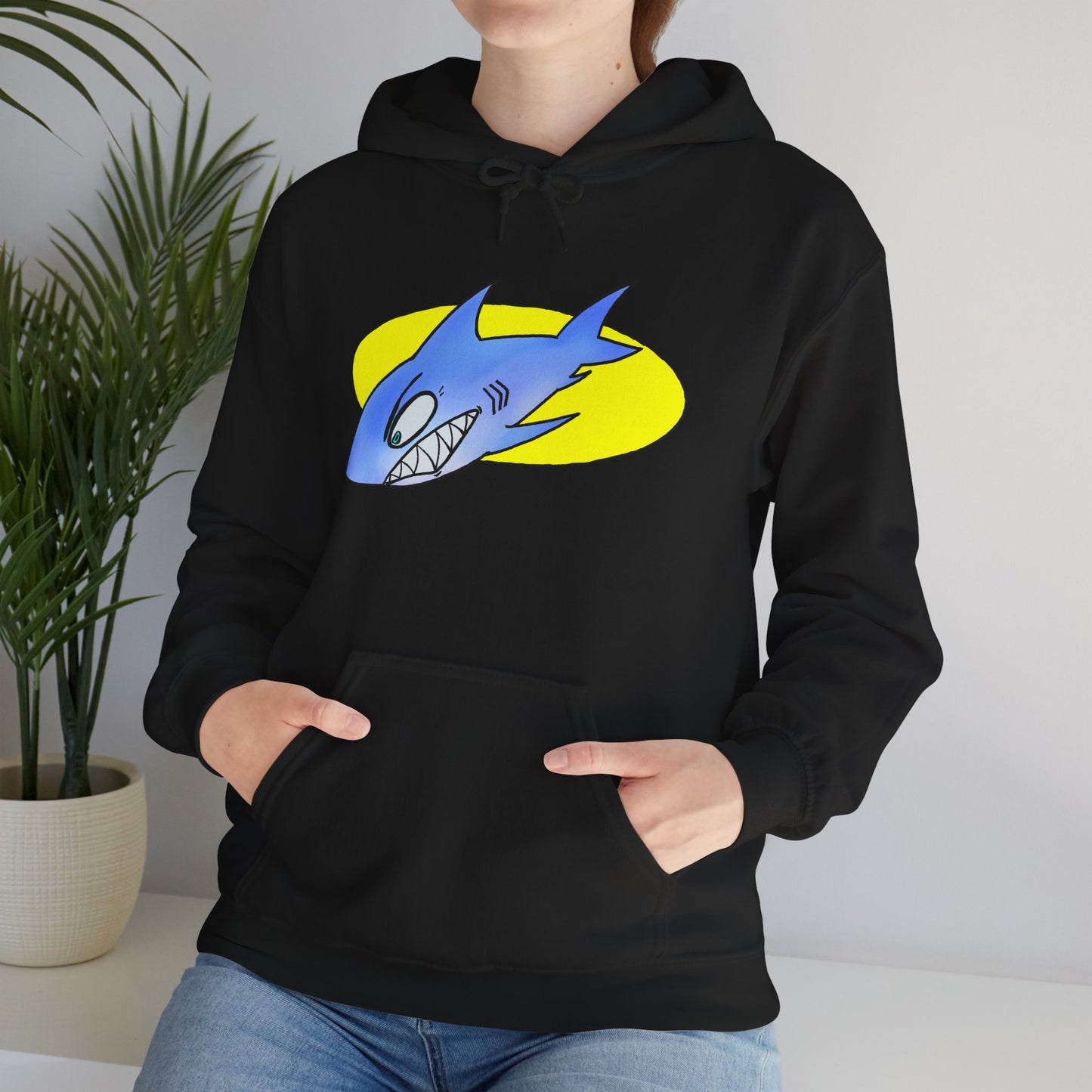 Cool Shark Graphic Hoodie - Unisex Heavy Blend Sweatshirt for Ocean Lovers, Gift for Men and Women, Beach Vibes, Casual Wear, Unique Design