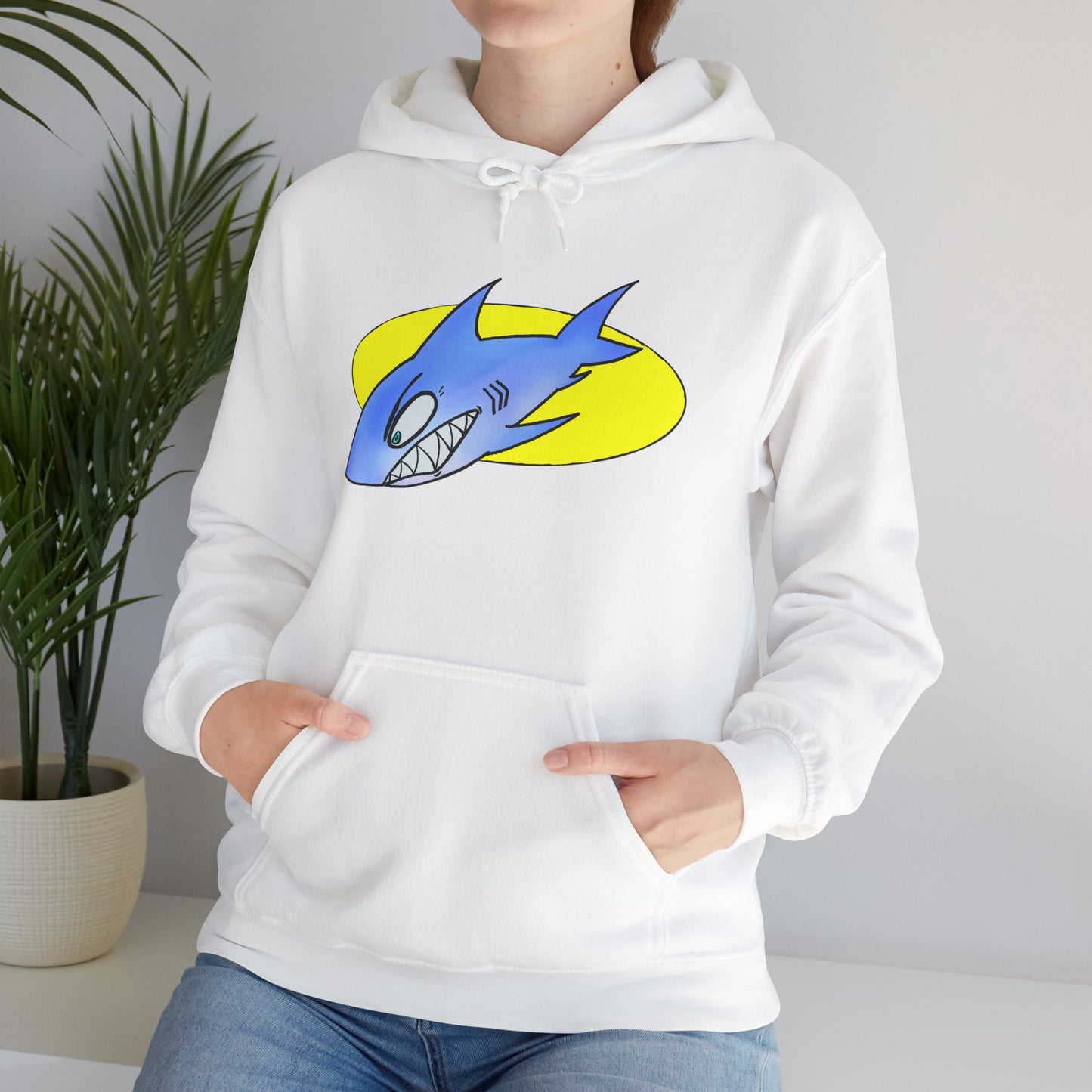 Cool Shark Graphic Hoodie - Unisex Heavy Blend Sweatshirt for Ocean Lovers, Gift for Men and Women, Beach Vibes, Casual Wear, Unique Design