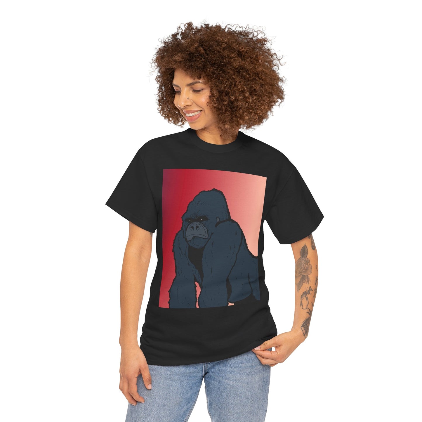 Gorilla Graphic Tee — Vintage Sunset Primate Illustration Shirt