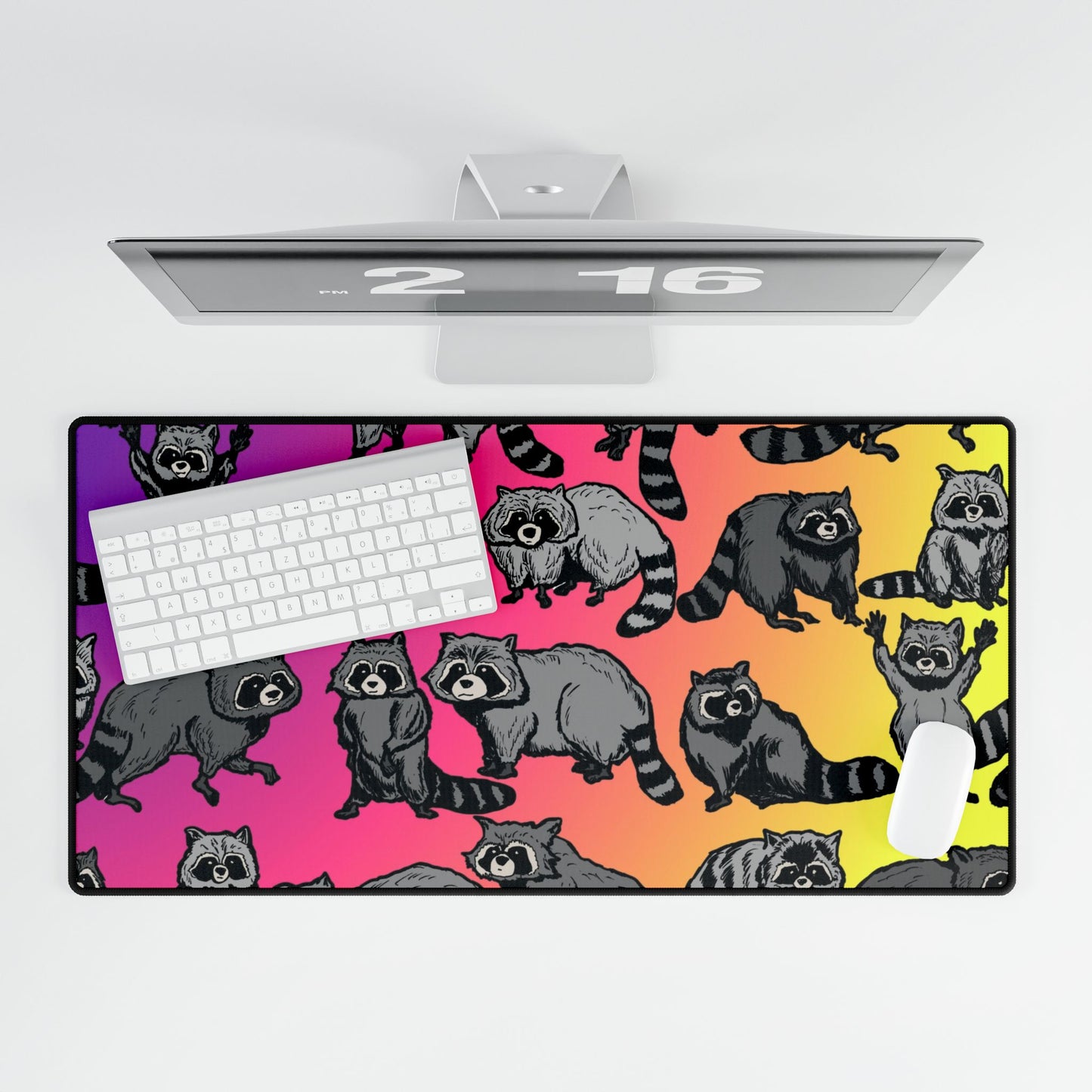 Raccoon Pattern Card Playing Mat and Desk Mat