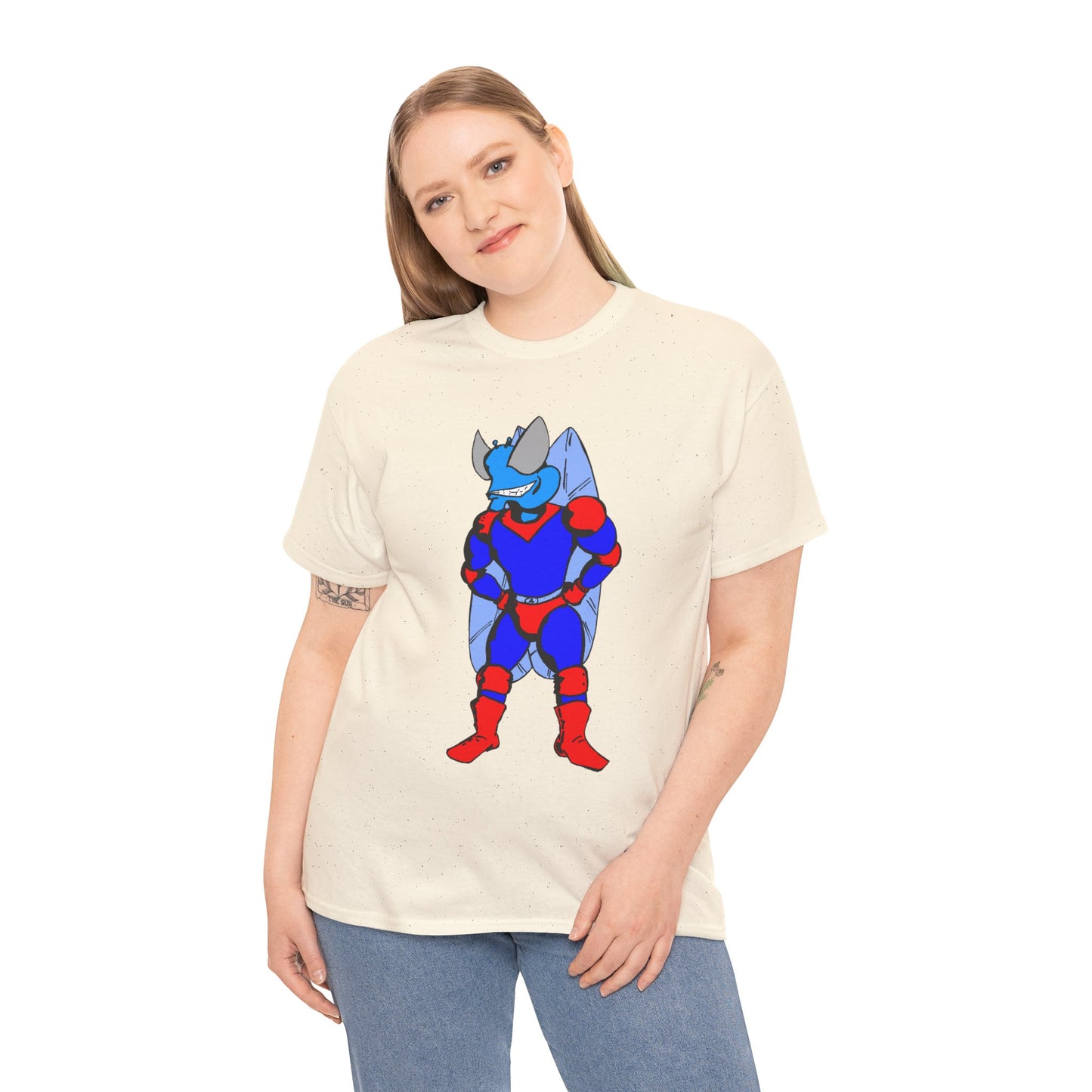 Astro-Fly Hero Graphic Tee - Blue & Red Superhero T-Shirt