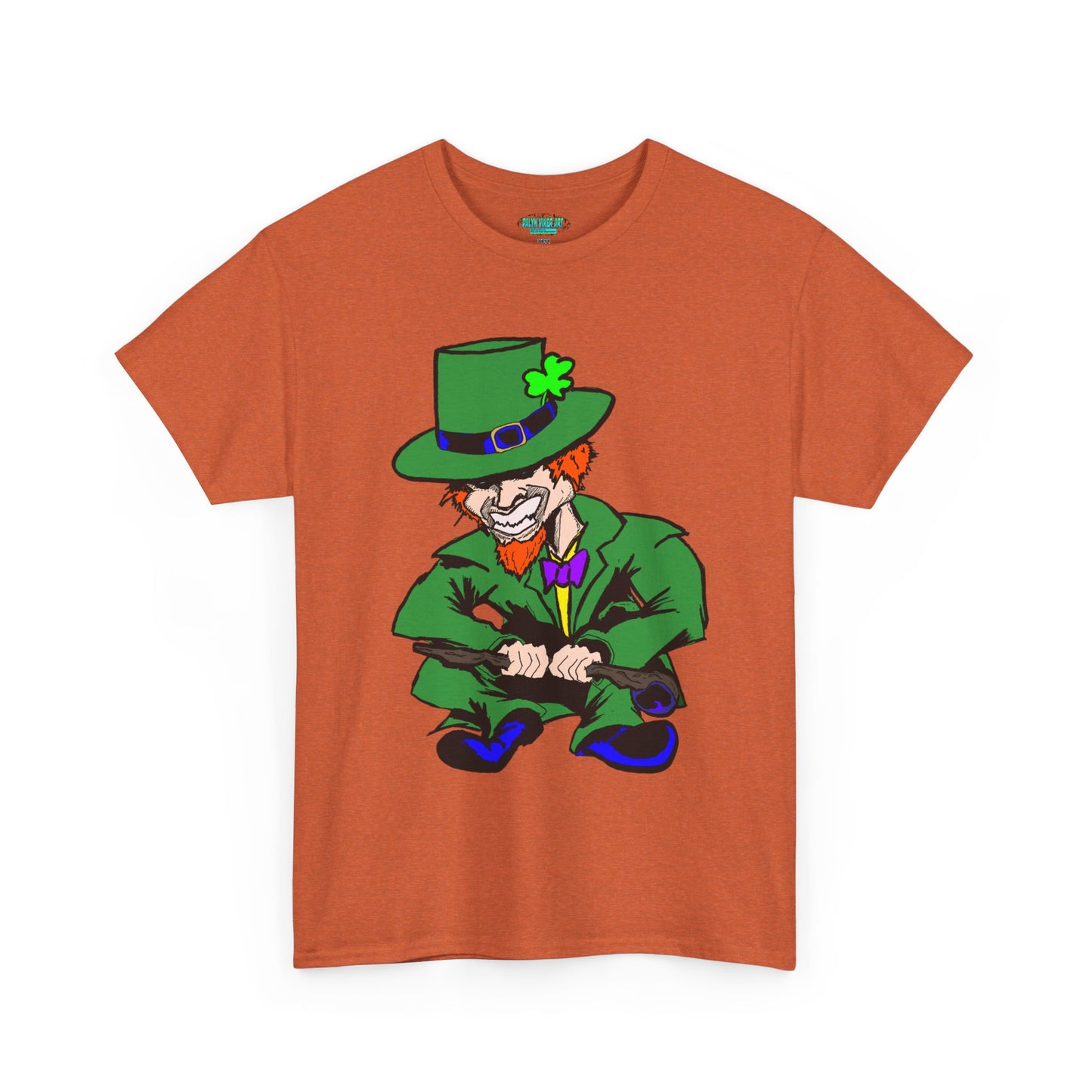 Funny Mischievious Leprechaun Saint Patrick's Day Unisex Heavy Cotton Tee - Leprechaun Design