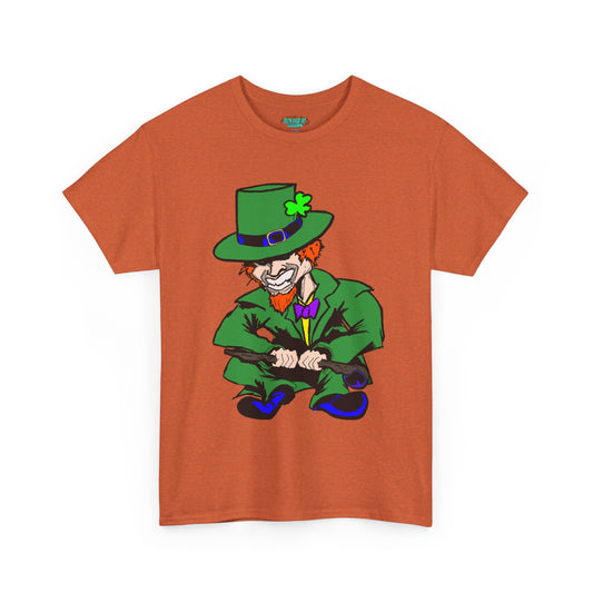 Funny Mischievious Leprechaun Saint Patrick's Day Unisex Heavy Cotton Tee - Leprechaun Design
