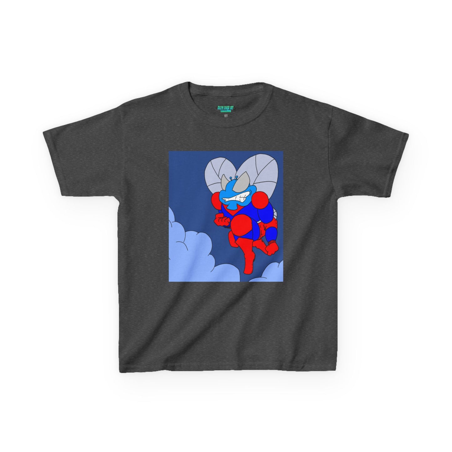 The Astounding Astro-Fly - Up in the Clouds - Kids Superhero Graphic Tee - Fun Cartoon Design for Playful Days