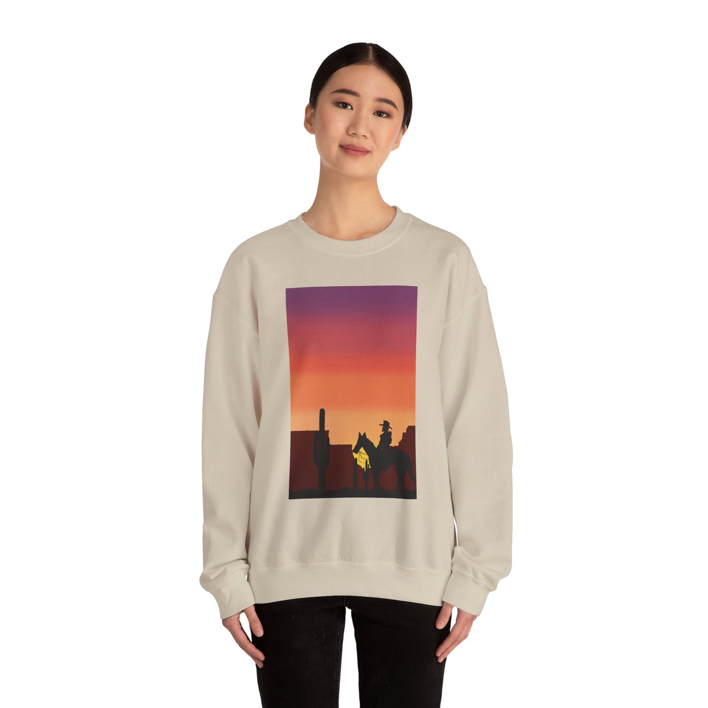 Desert Sunset Silhouette Unisex Crewneck Sweatshirt