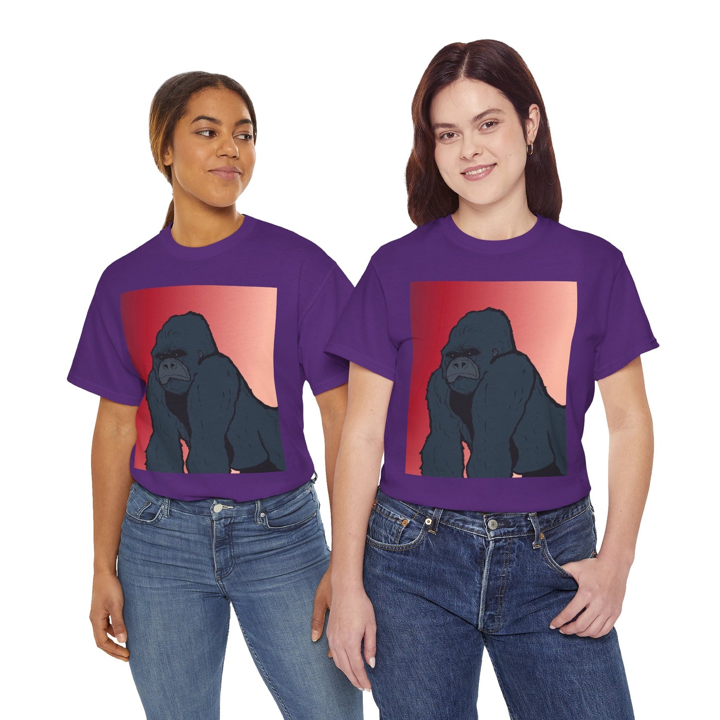 Gorilla Graphic Tee — Vintage Sunset Primate Illustration Shirt