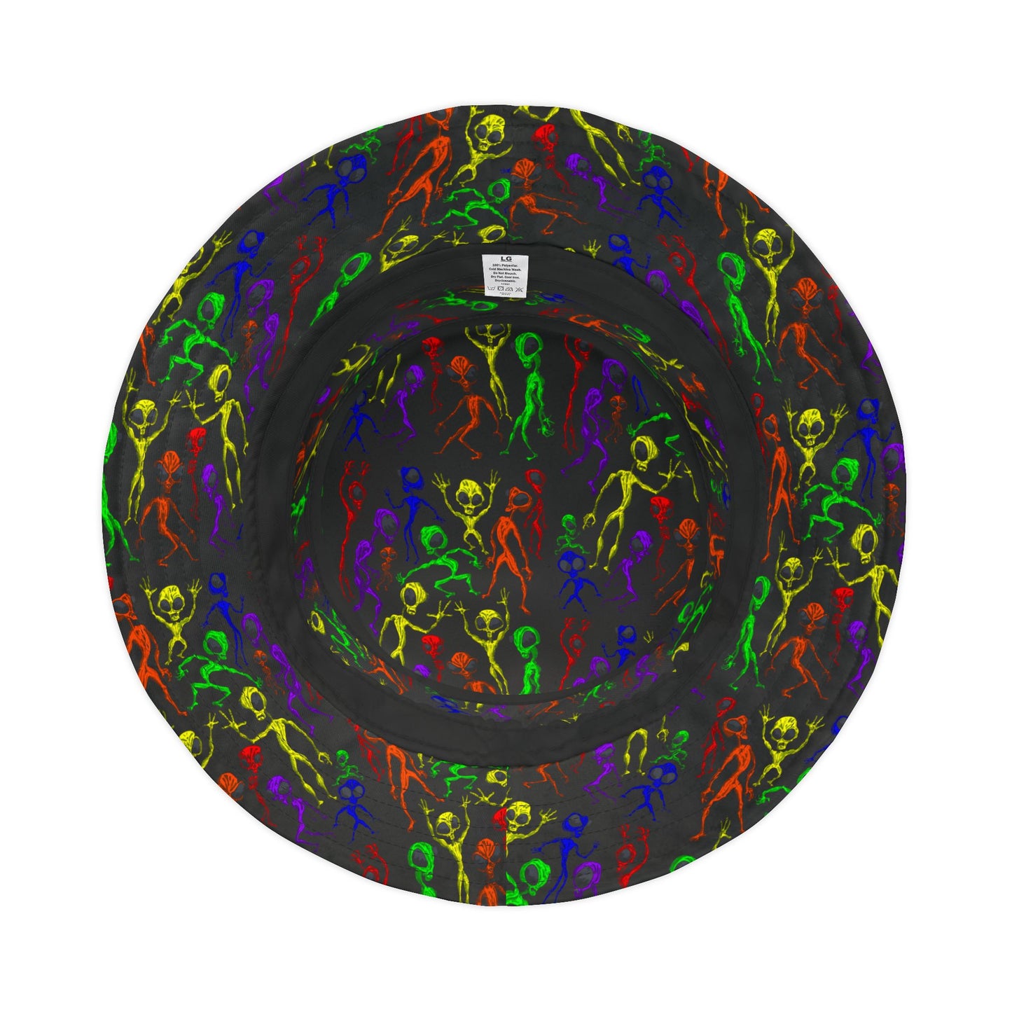 Vibrant Alien Dance Party Bucket Hat, Fun Festival Accessory, Colorful Summer Hat, Unisex Headwear, Outdoor Adventure Gear