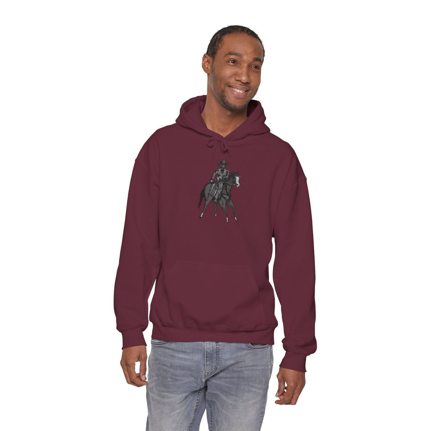 Horseback Rider Silhouette Hoodie – Western Equestrian Graphic Sweatshirt