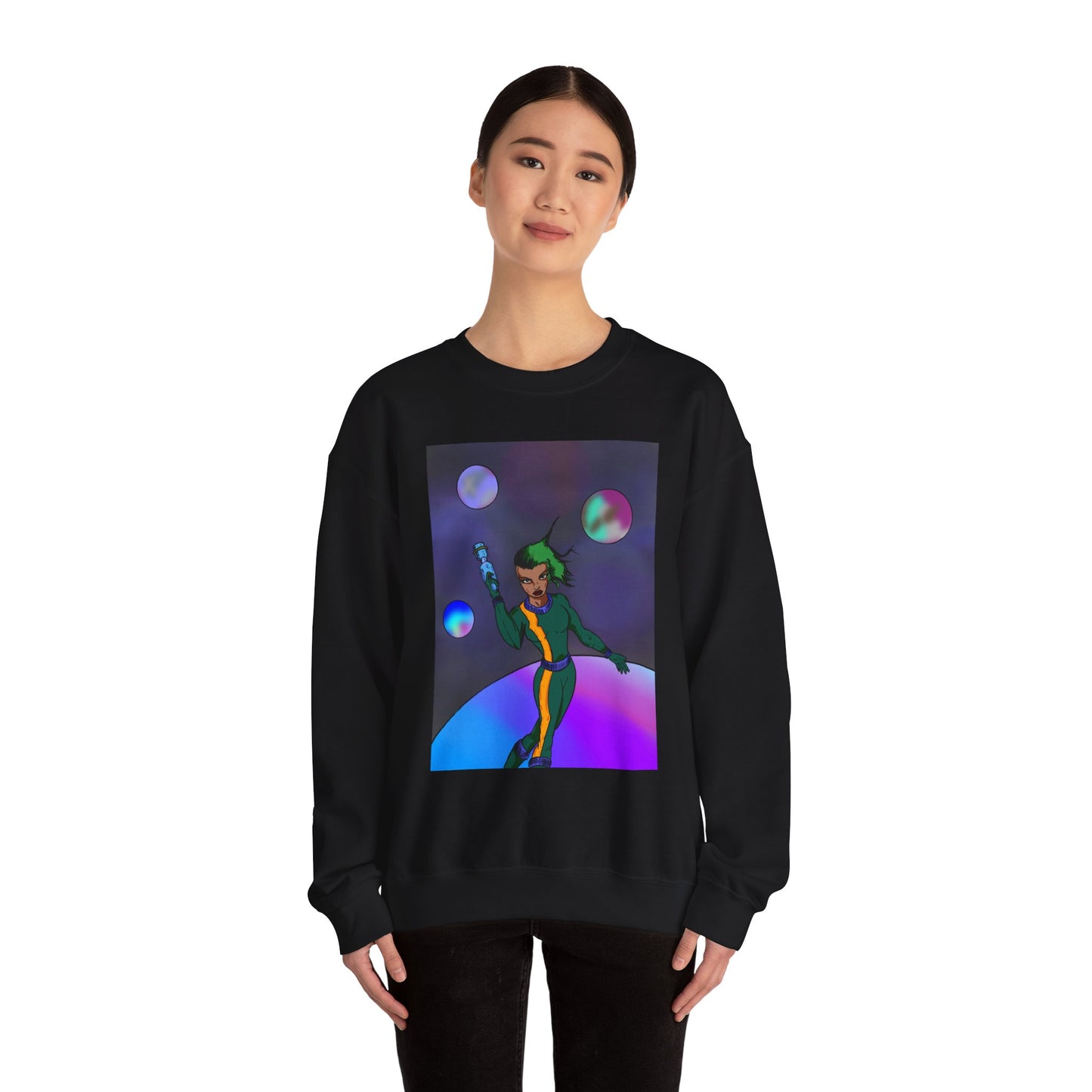 Cosmic Character Crewneck Sweatshirt – Fun, Unisex Design for Casual Style