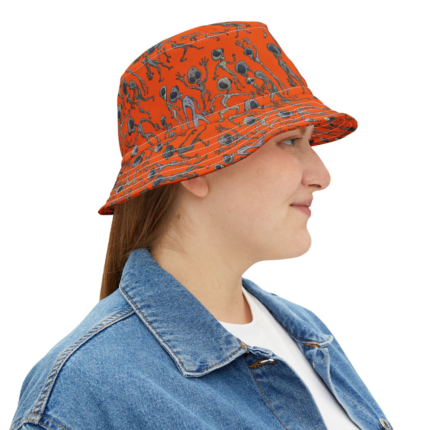 Alien Dance Party Bucket Hat - Unique AOP Design, Perfect for Festivals, Summer, and Casual Outings, Cool Gift for UFO Lovers, Trendy Sun [...]