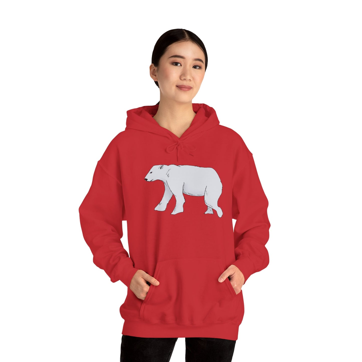 Cozy Polar Bear Hoodie - Warm Winter Fashion, Unisex Sweatshirt, Gift for Animal Lovers, Perfect for Cold Days, Cute Outdoor Wear